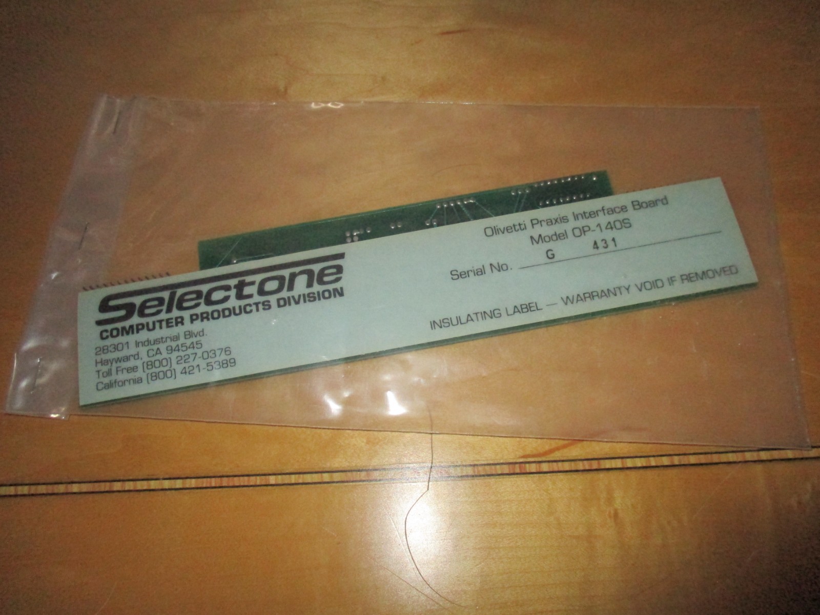 vintage SELECTONE 0P-140 SOLIVETTI PRAXIS INTERFACE BOARD OP-14OS new in package