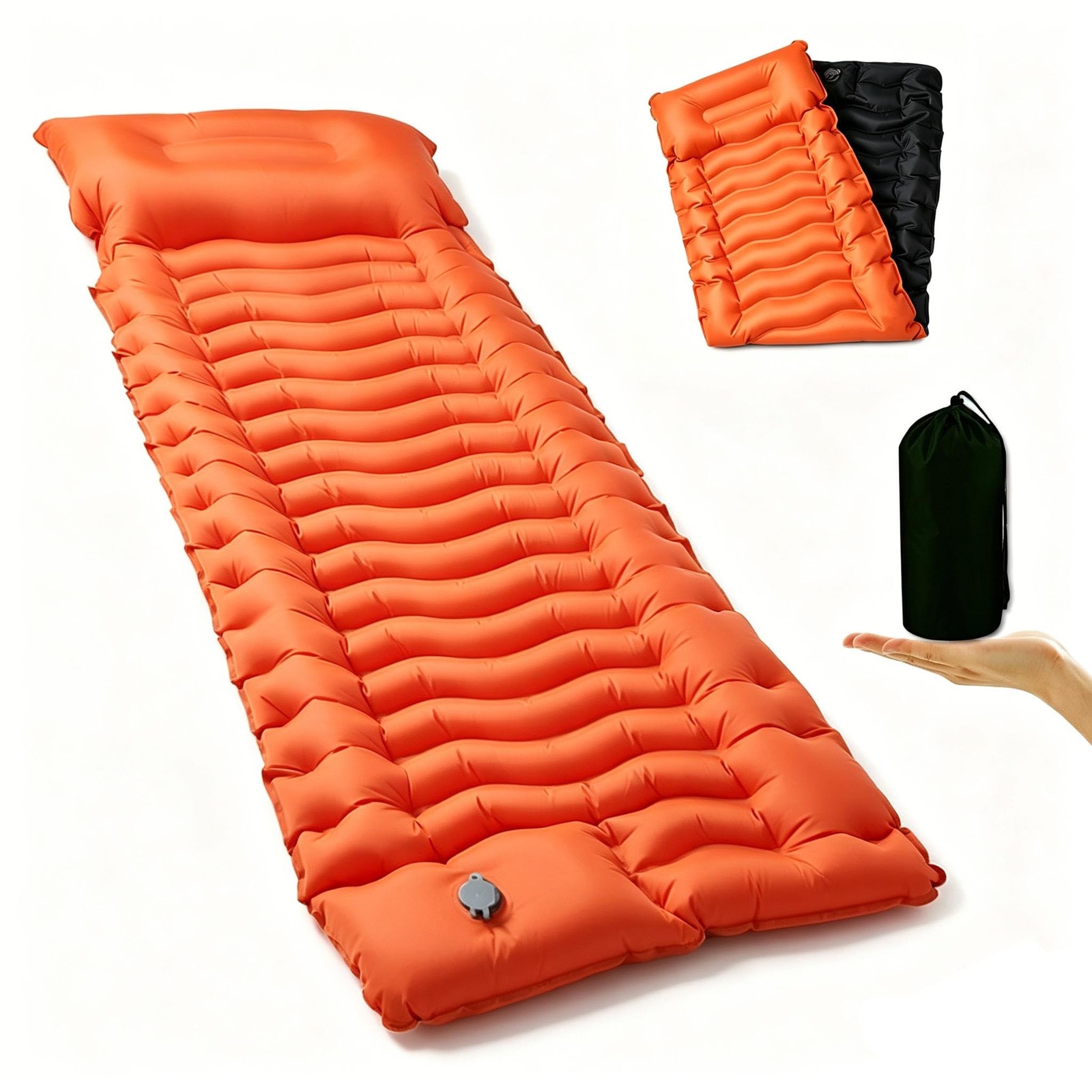 Camping Sleeping Pad,Ultralight Self Inflatable Camping Mat with Built-in Pil...