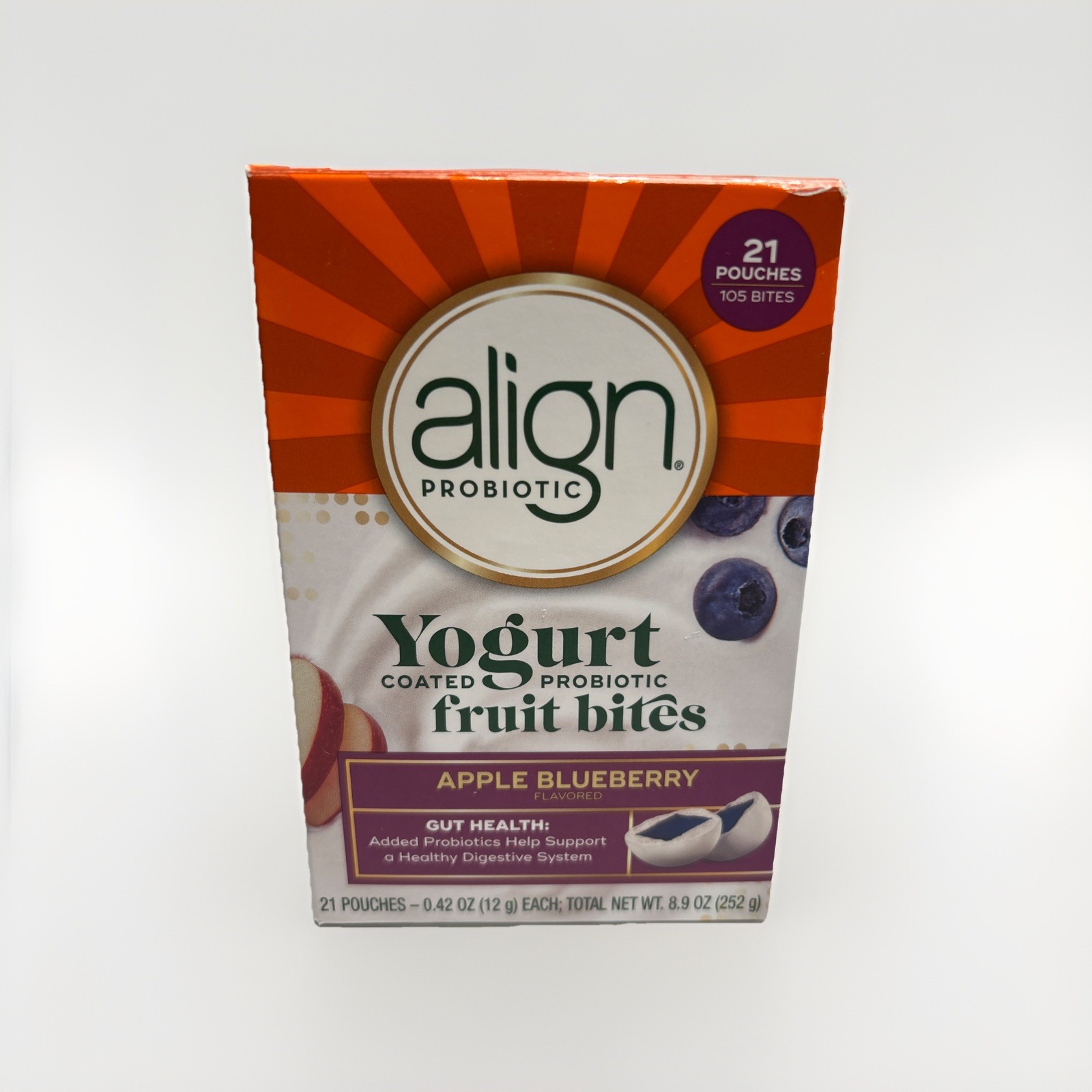 Align Probiotic CoatedProbiotic Fruit Bites Blueberry 21 Pouches Exp 09/26