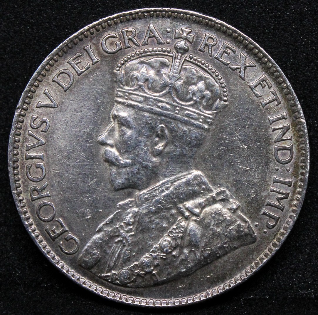 25 cents 1919,Canada. George V. KM-24. EF