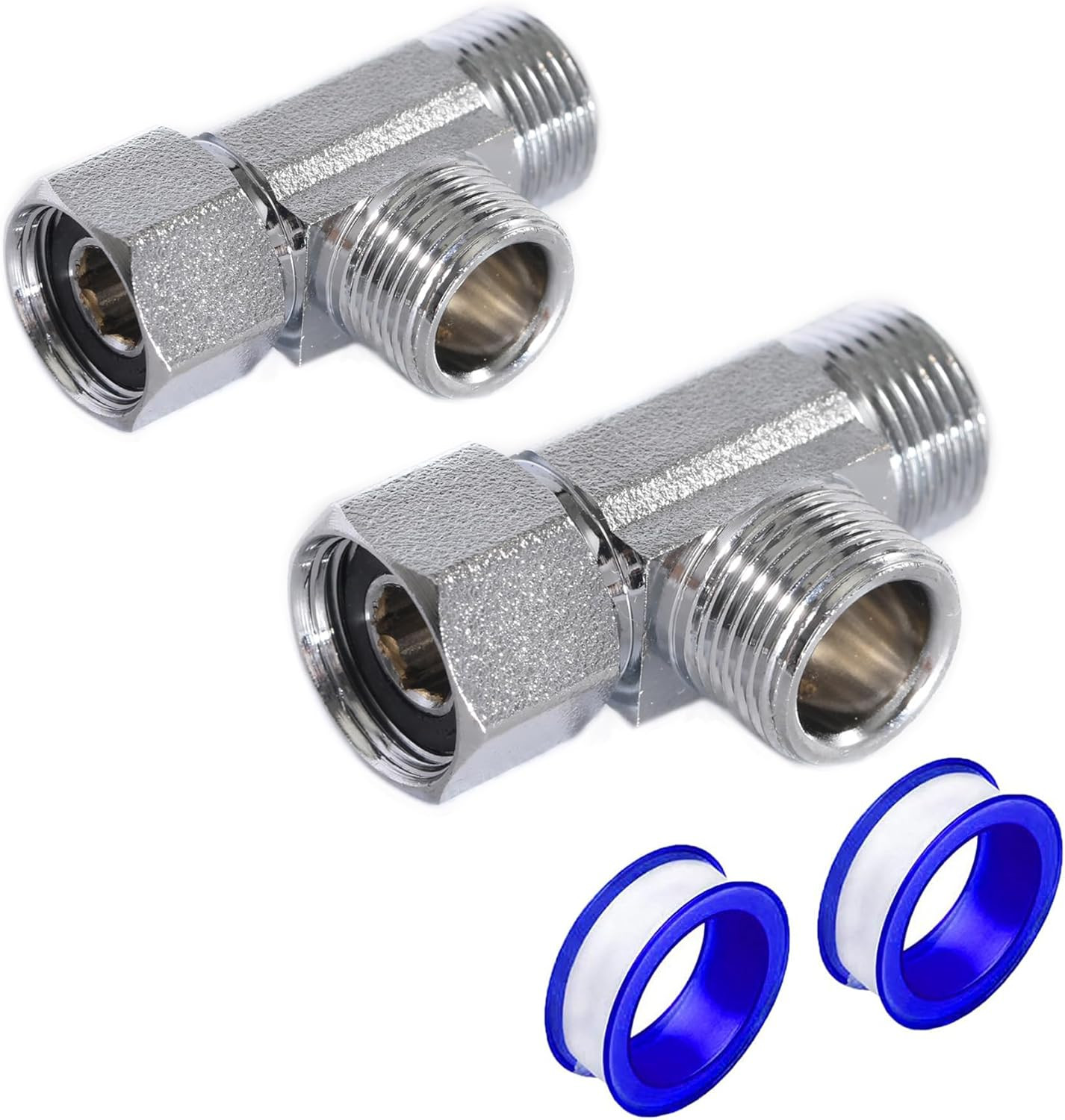 Brass Angle Stop Add-A-Tee Valve,3/8-Inch Compression Inlet X 3/8-Inch Compressi