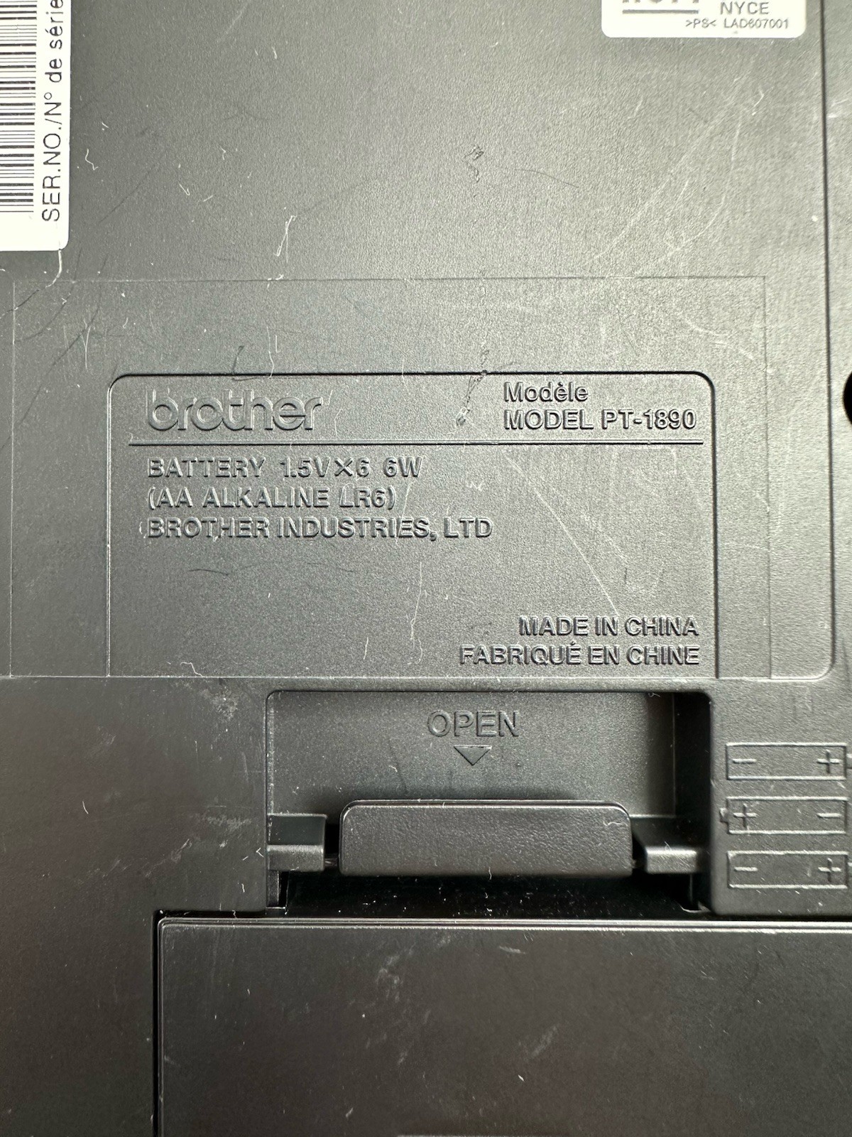 Brother P-Touch Electronic Label Printer Model PT-1890