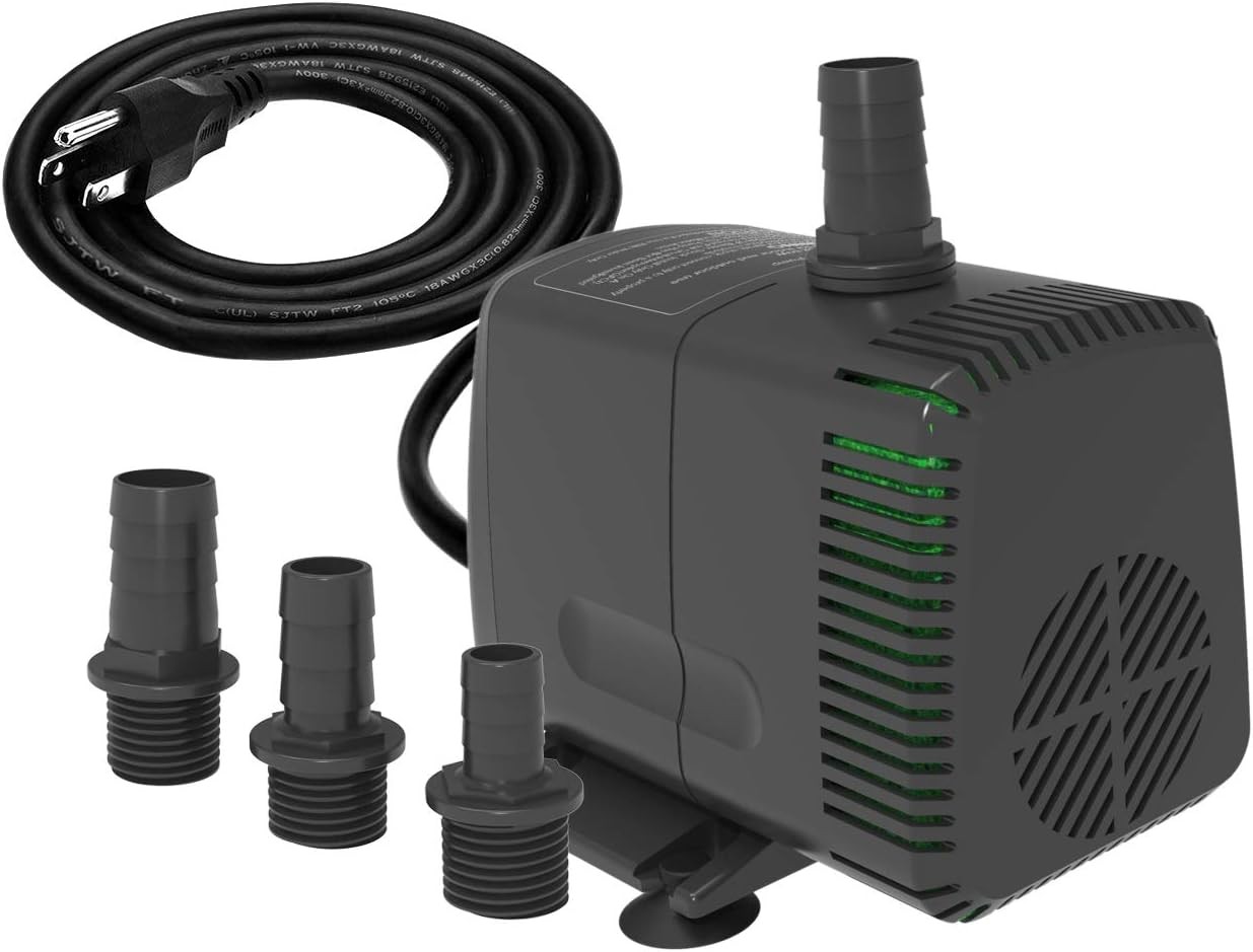 Submersible Pump 880GPH 3500L/H 60W Ultra Quiet W/ Over Heating Protection