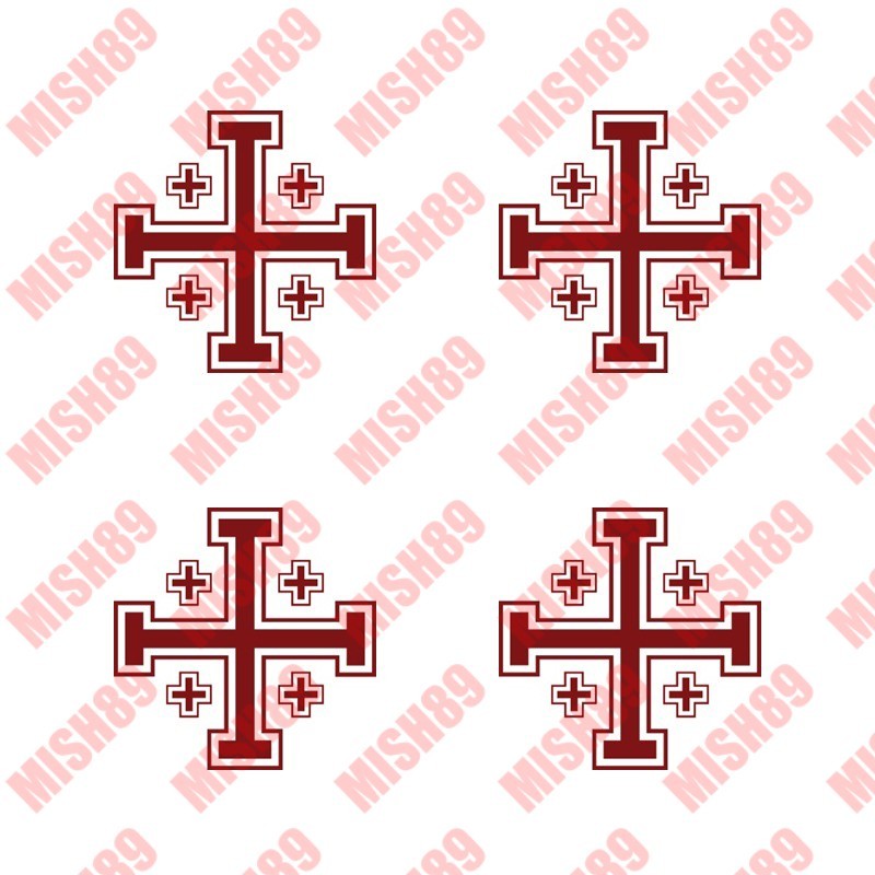 Jerusalem Cross Decal Die Cut Sticker Adhesive Vinyl christian religous Any Size