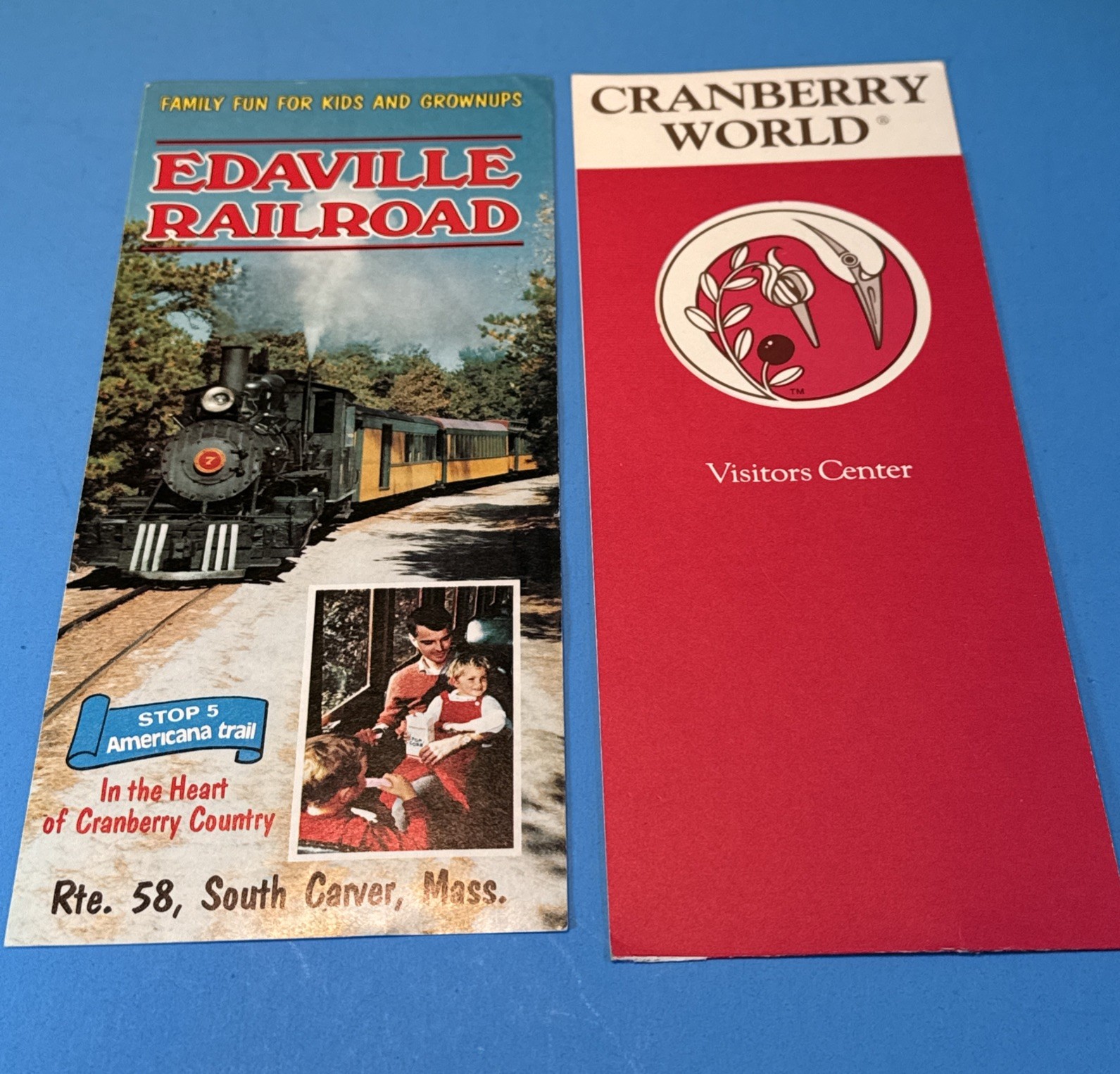 1977 Edaville Railroad Carver MA, ocean spray Cranberry World plymouth Brochures