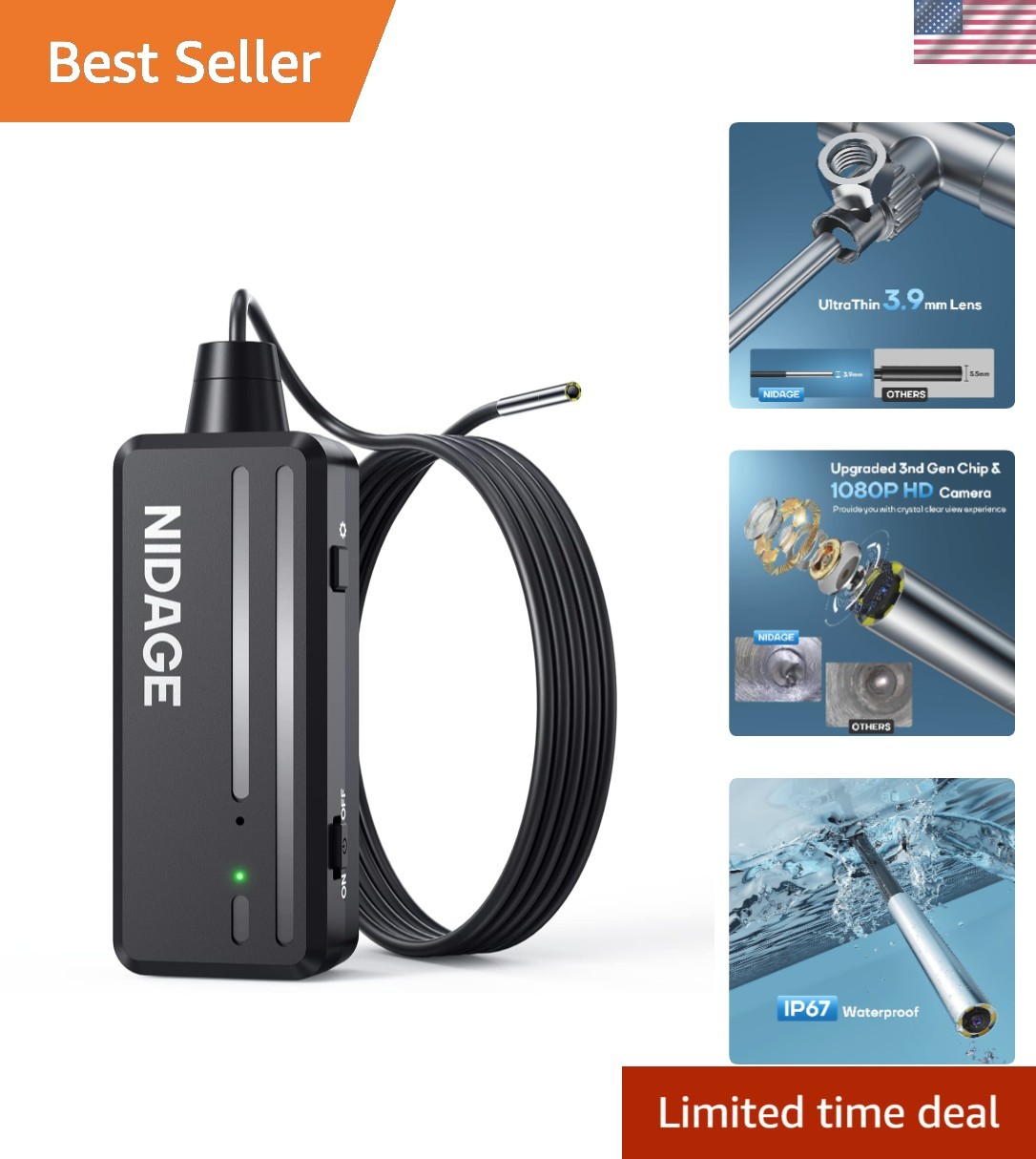 Inspection Camera Wireless Endoscope 2026 Top Tiny WiFi Borescope 3.9mm 1080P...