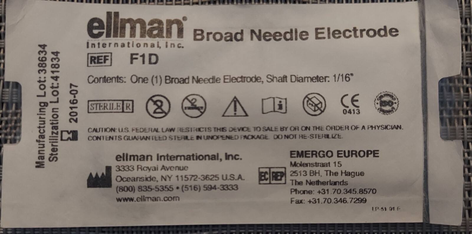 Brand NEW Ellman F1D - Broad Needle Electrode!