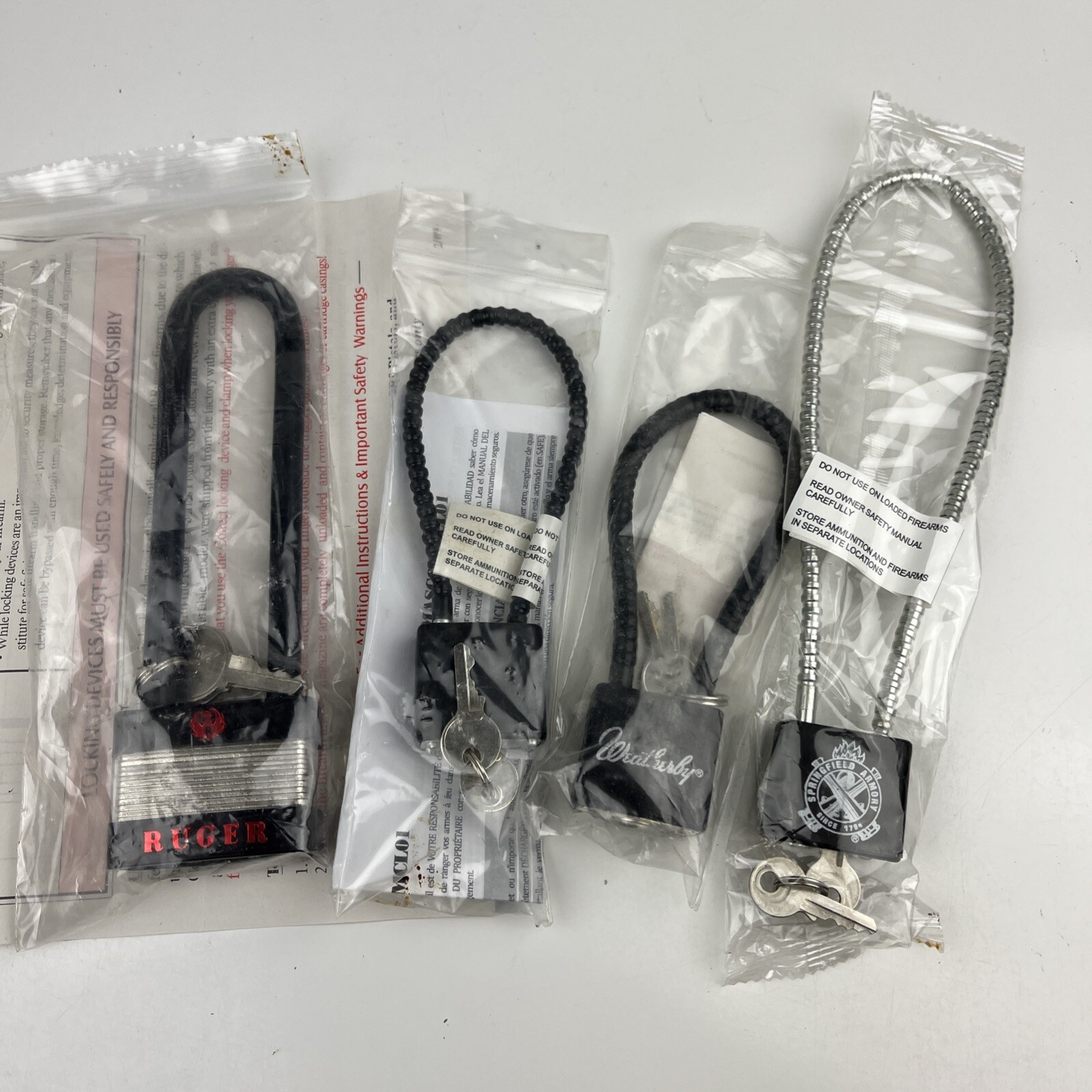 New Lot Firearm Gun Safety Cable Lock Metal Lock River Weatherby Springfield +