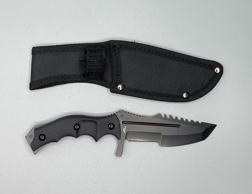 8.5” Rite Edge Brand Black Blade Hunter with Guard and Full Tang.FREE SHIPPING!!