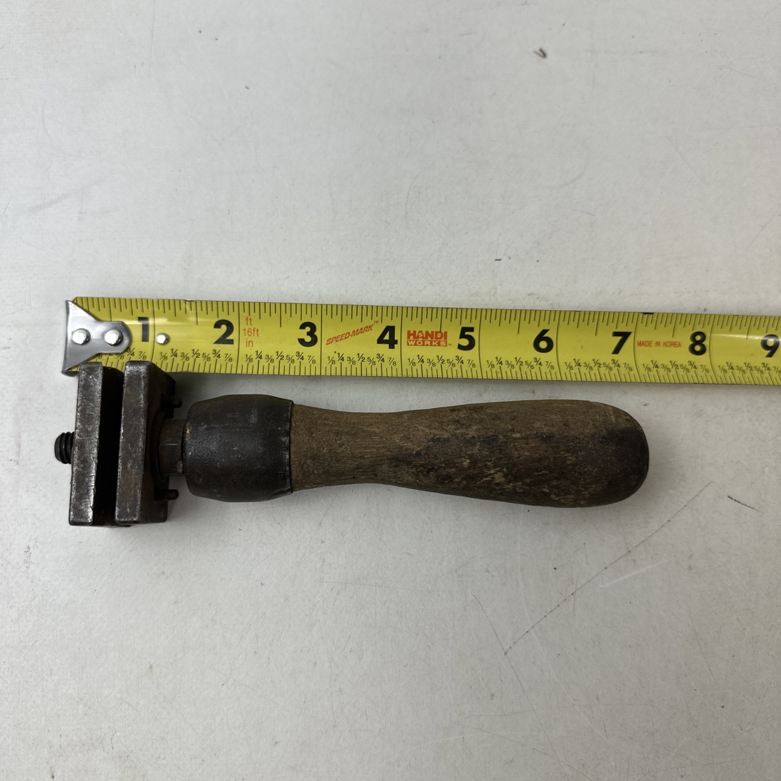 Vintage Bell System D Cable Vise Wooden Handle Tool