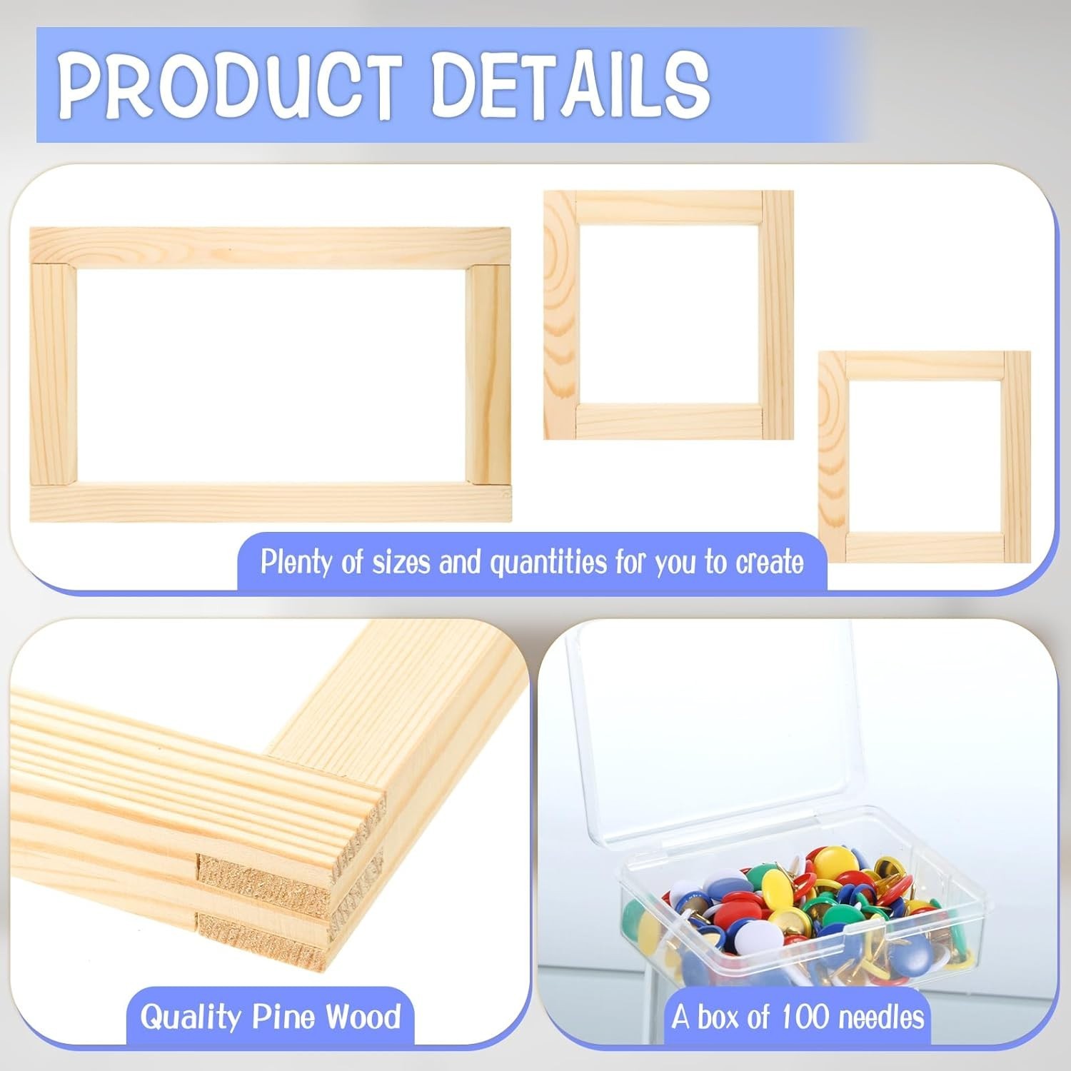 Needlework Stretcher Bar Set with 12 Sets & Customizable Design Options
