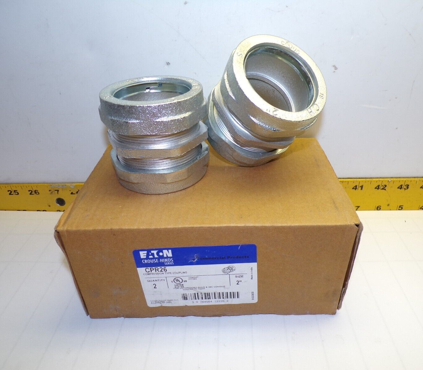 2) NEW EATON CROUSE-HINDS 2" COMPRESSION TYPE COUPLING  CPR26  LOT OF 2
