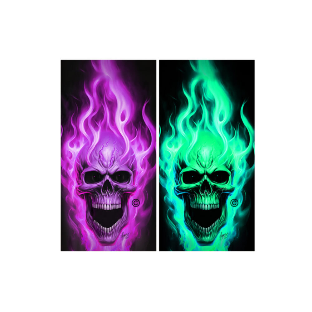 Pink and Toxic Teal Skull COMBO Cornhole Board Wraps ONLY Vinyl Decal 2 Pack
