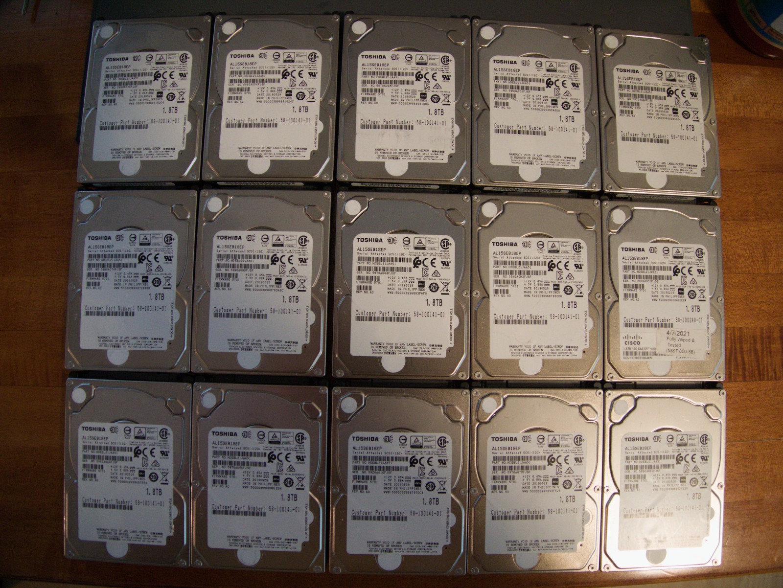 Toshiba AL15SEB18EP 1.8TB 10.5k RPM 260.0 MiB/s 2.5"  SAS HDD (512b format)