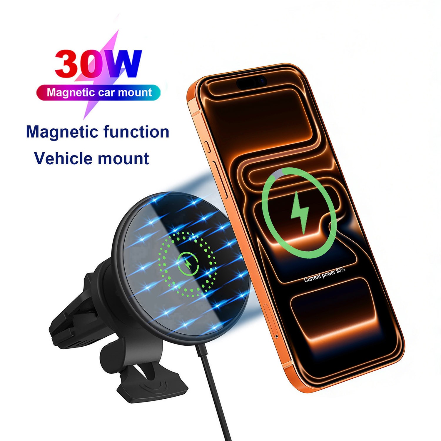 Magnetic Wireless Car Charger Mount Phone Holder For Apple iPhone 17 Pro Max 16