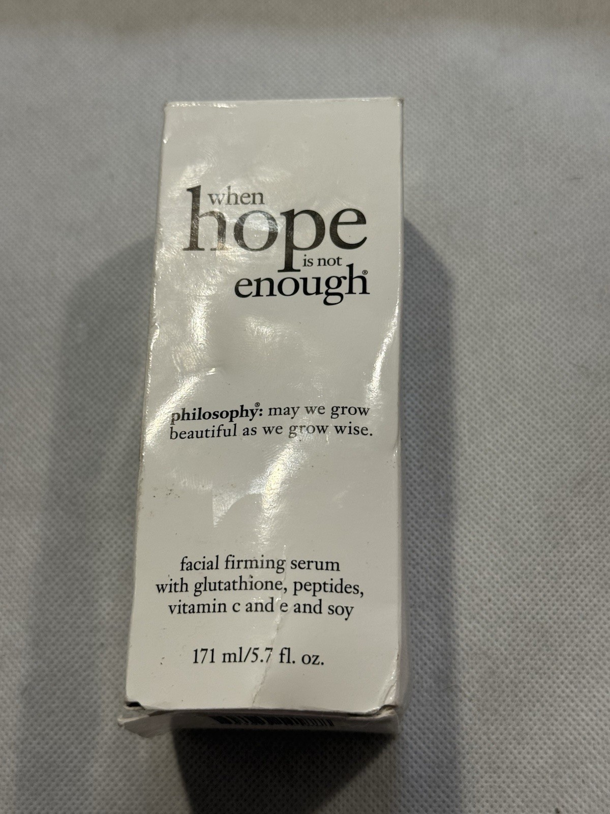 philosophy When Hope is Not Enough Facial Firming Serum 5.7 fl. oz.   NIB