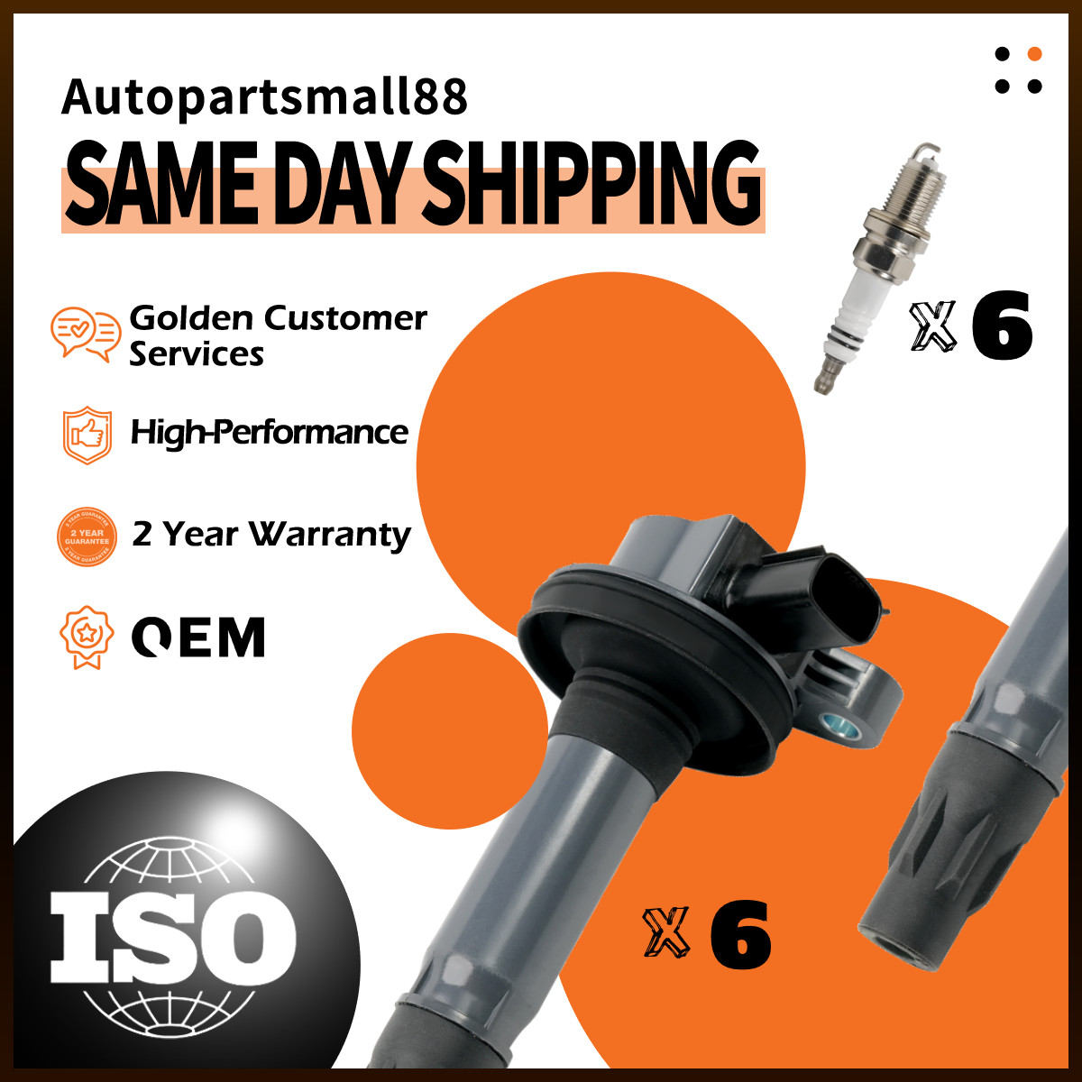 6 Ignition Coil & Spark Plug For Ford Edge Explorer Mustang Lincoln Mazda UF553