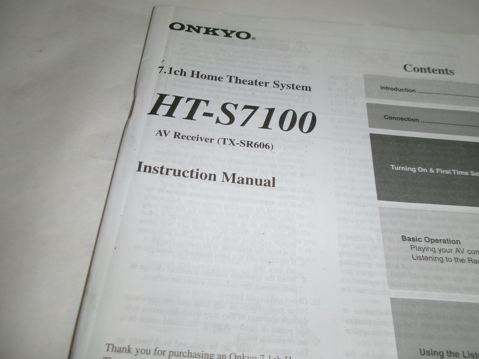 Onkyo HT-S7100 Instruction Manual