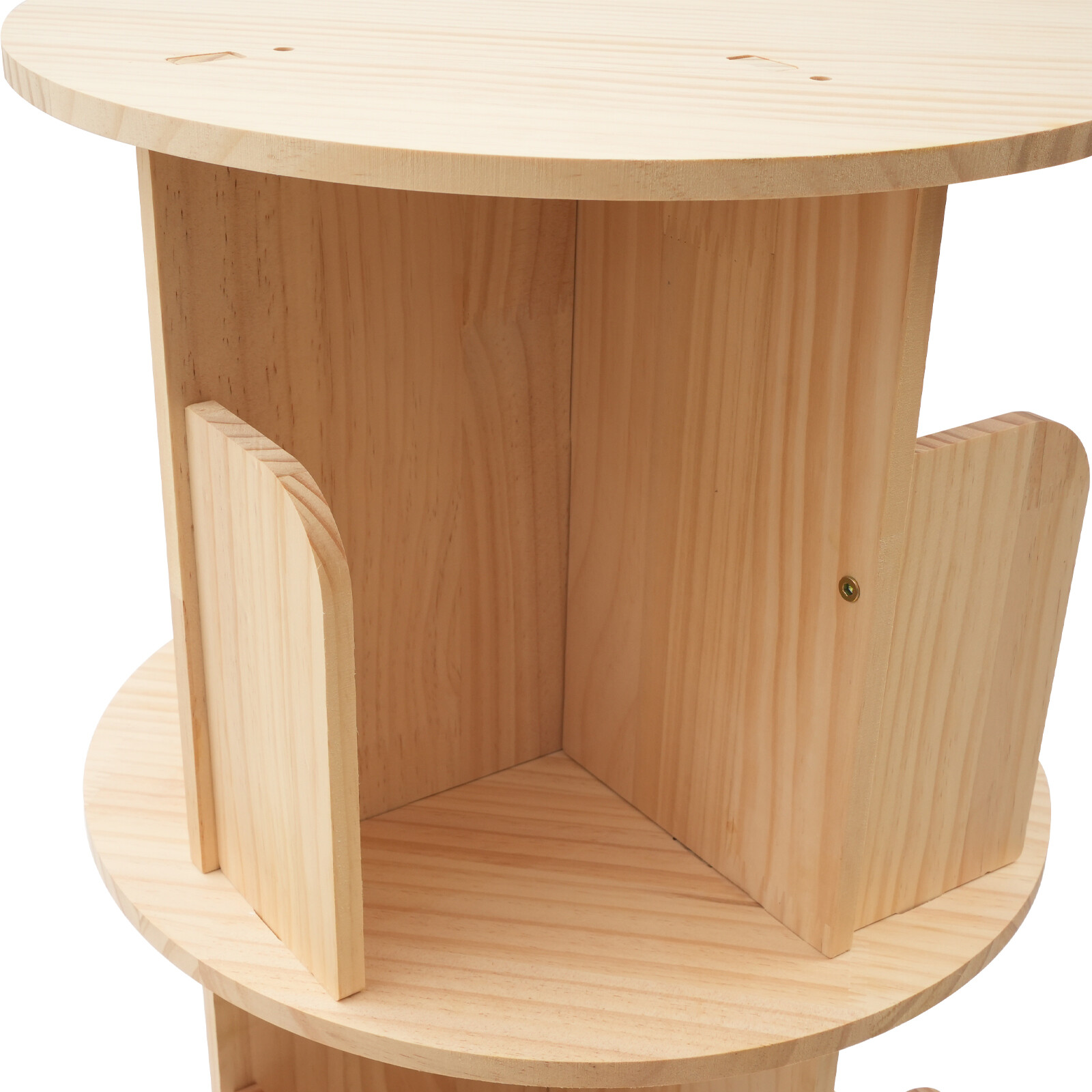 5-Layer Rotating Bookshelf Wood Bookcase Storage Shelf Freestanding Display Rack