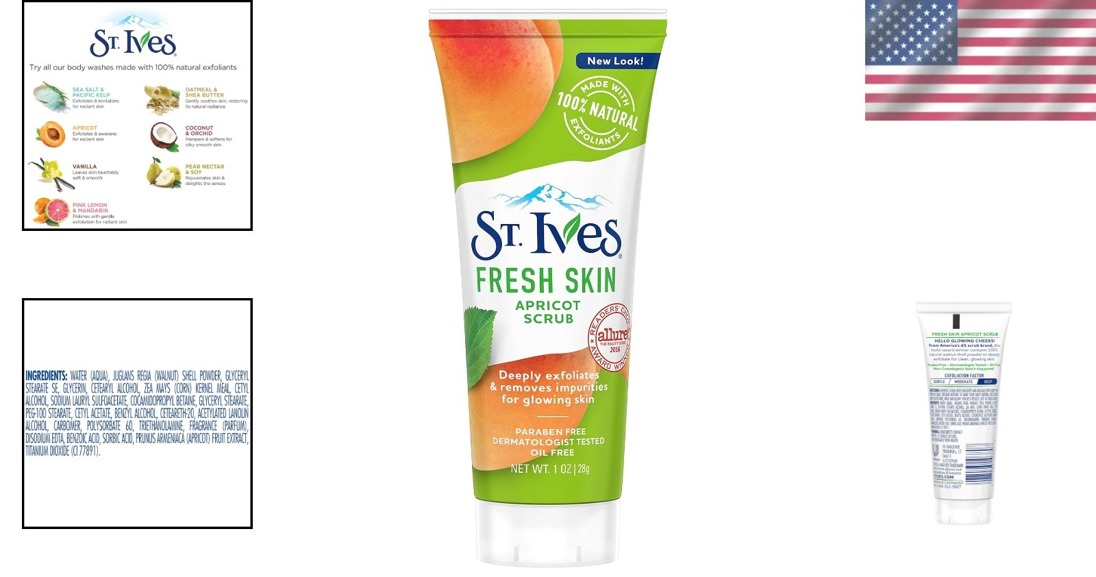 Fresh Skin Apricot Facial Scrub, 1 oz – Dermatologist Tested Natural Exfoliant