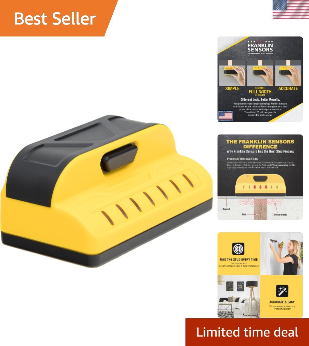 ProSensor M70 Stud Finder: Versatile Wall Detector for Accurate Home Renovations