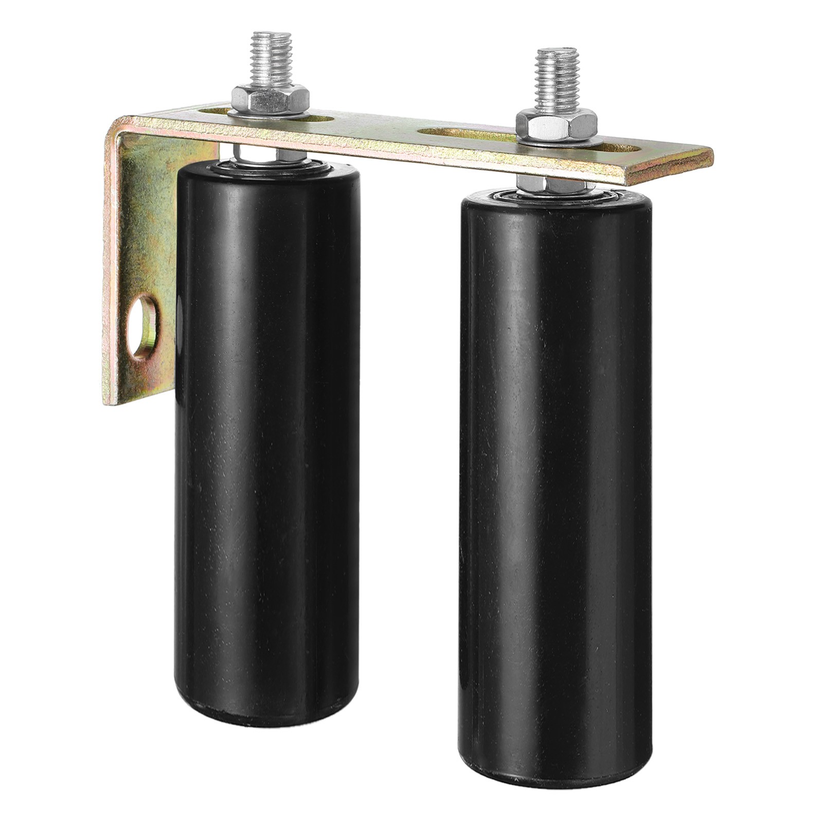 1Set Slide Gate Guide Roller, 6" Nylon Gate Support Rollers with Bracket, Black