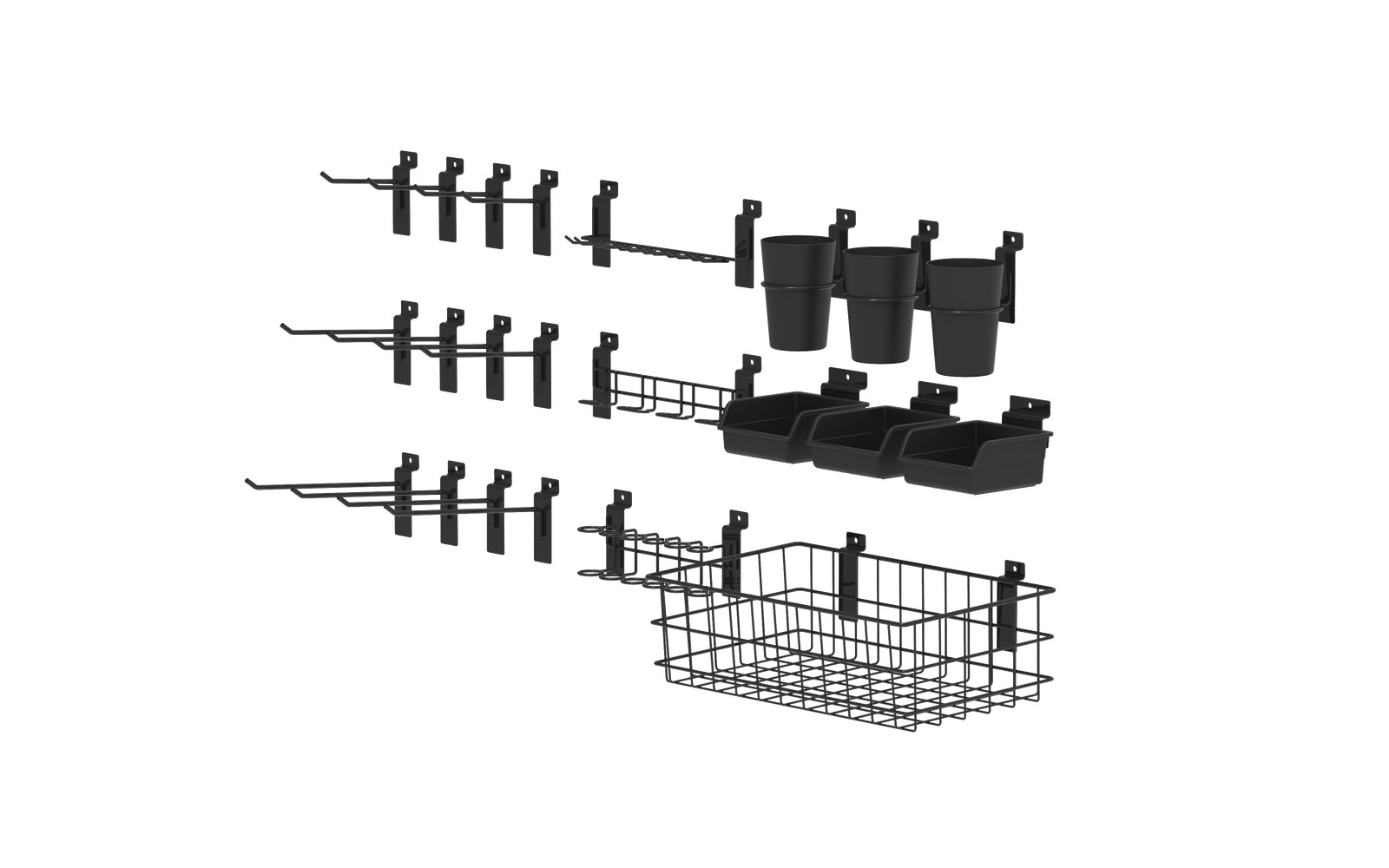 28-Piece Slatwall Accessories Organizer Kit for Garage, Workshop, and Utility Sp