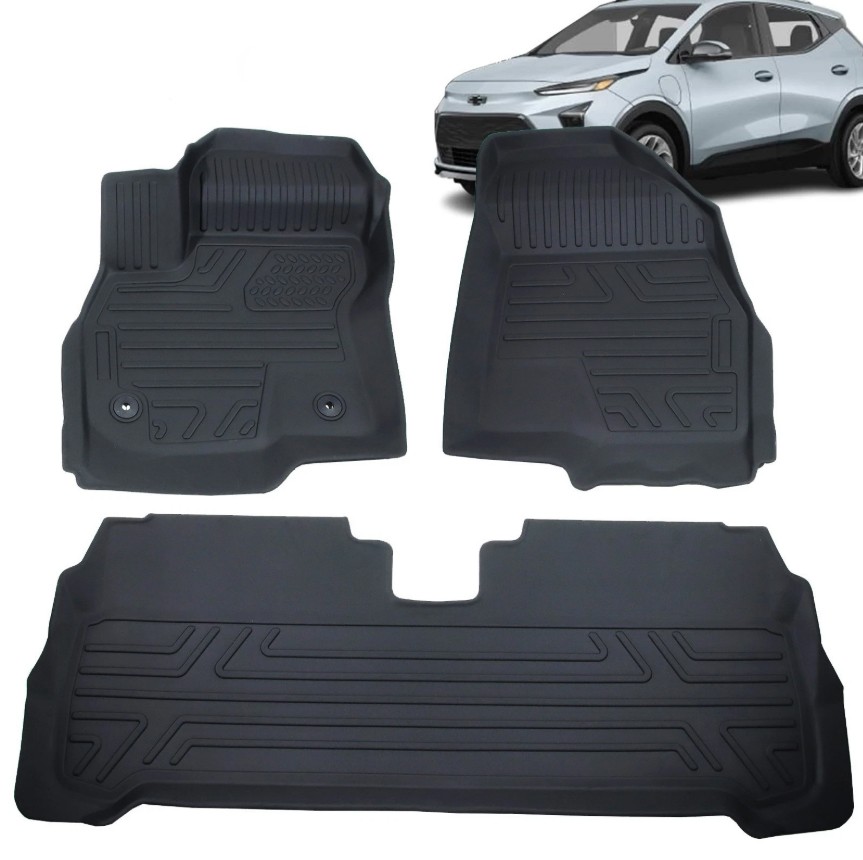 For 2022-2024 Chevy Bolt EUV 5-Seat TPE Floor Mats Liner 3D Model 3PCS