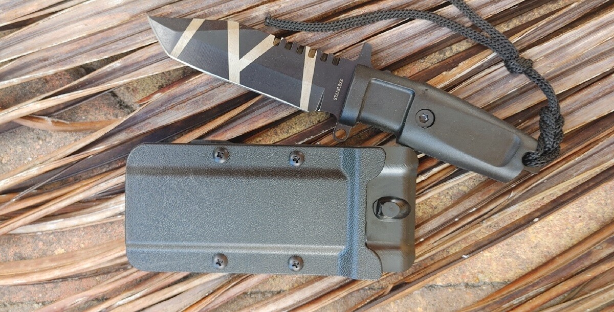 8" Full Tang Survival Black Tactical Hunting Fixed Blade Knife + Sheath