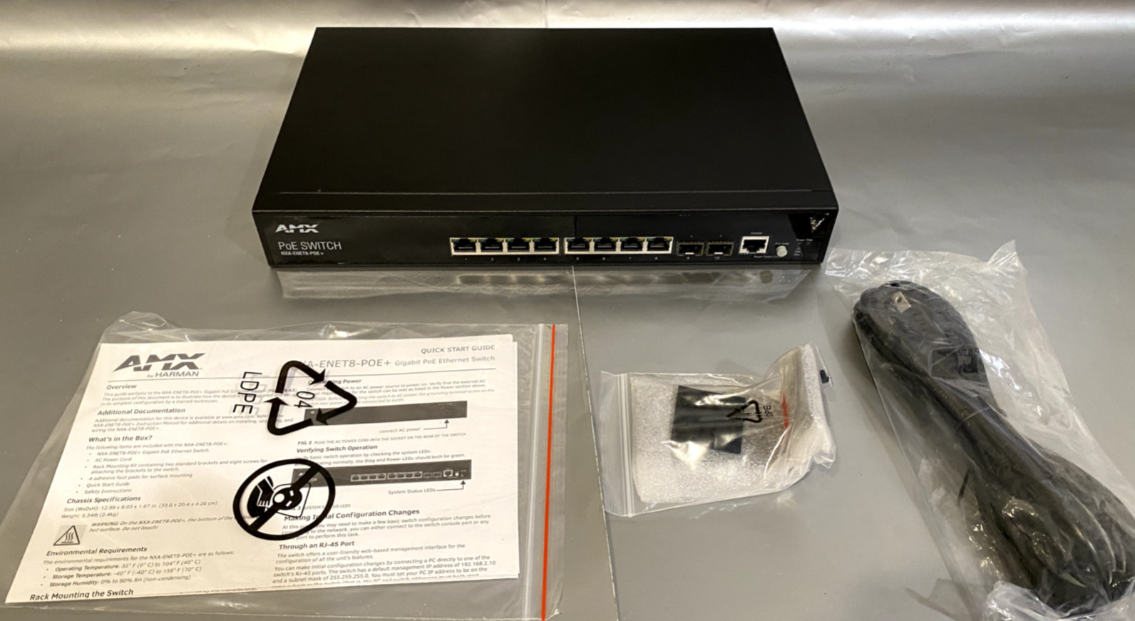 AMX FG2178-64 Gigabit PoE Ethernet Switch 8 Network Ports NXA-ENET8-POE+