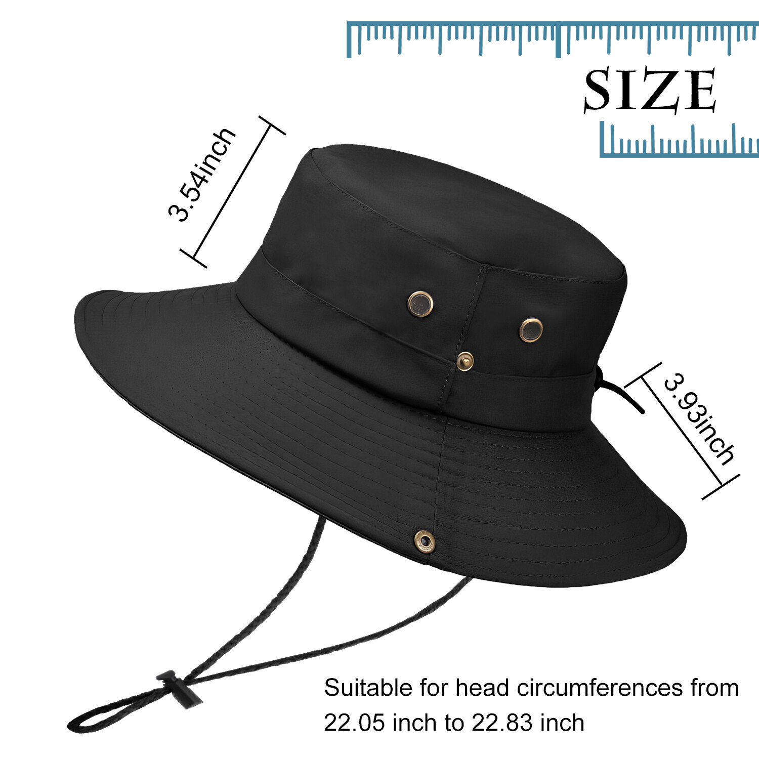 Wide Brim Sun Hat UV Protection Bucket Cap For Hiking Camping Fishing Safari Men