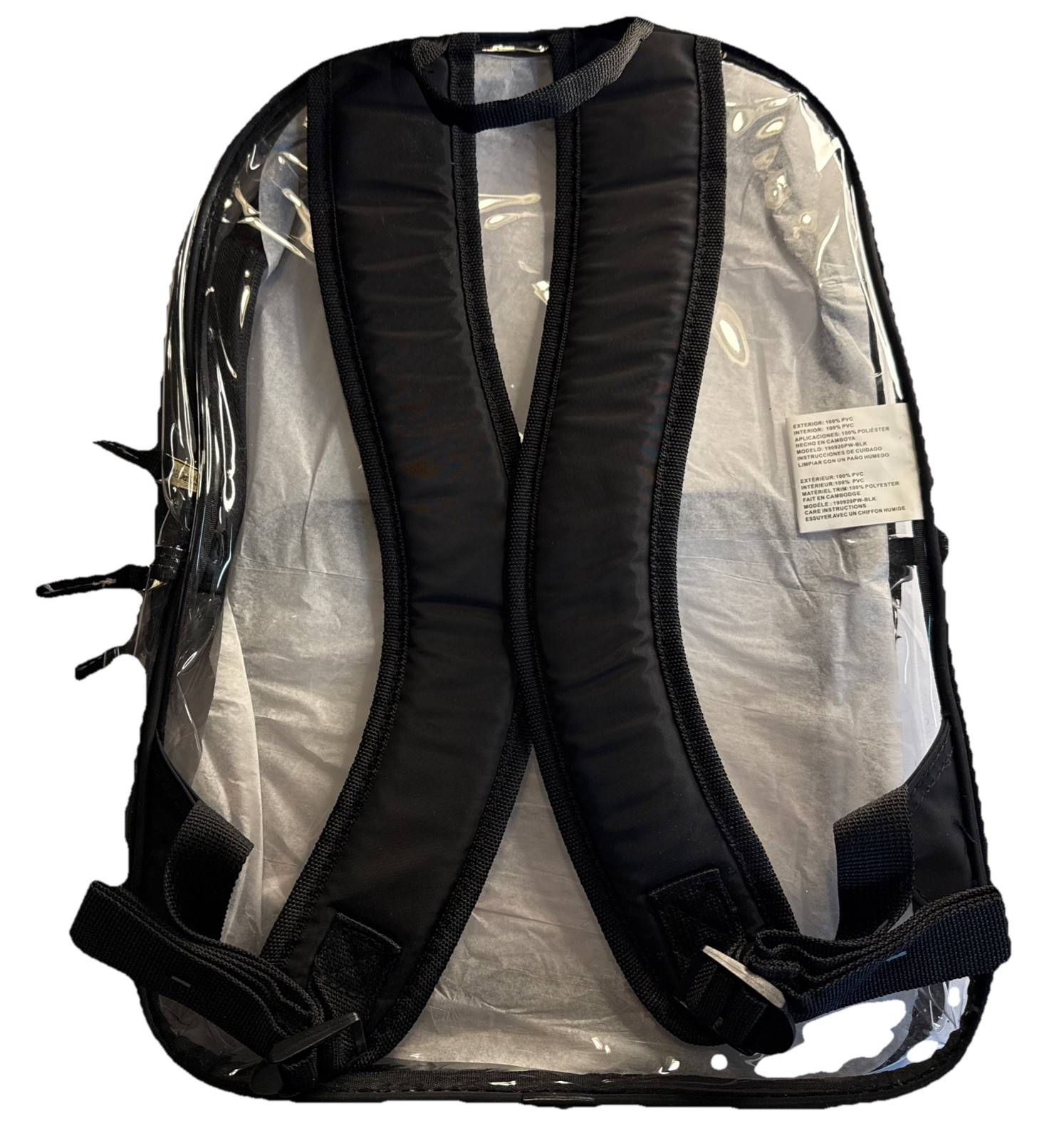 Eastsport Clear PVC Backpack with Front Pocket – Security/School/Events