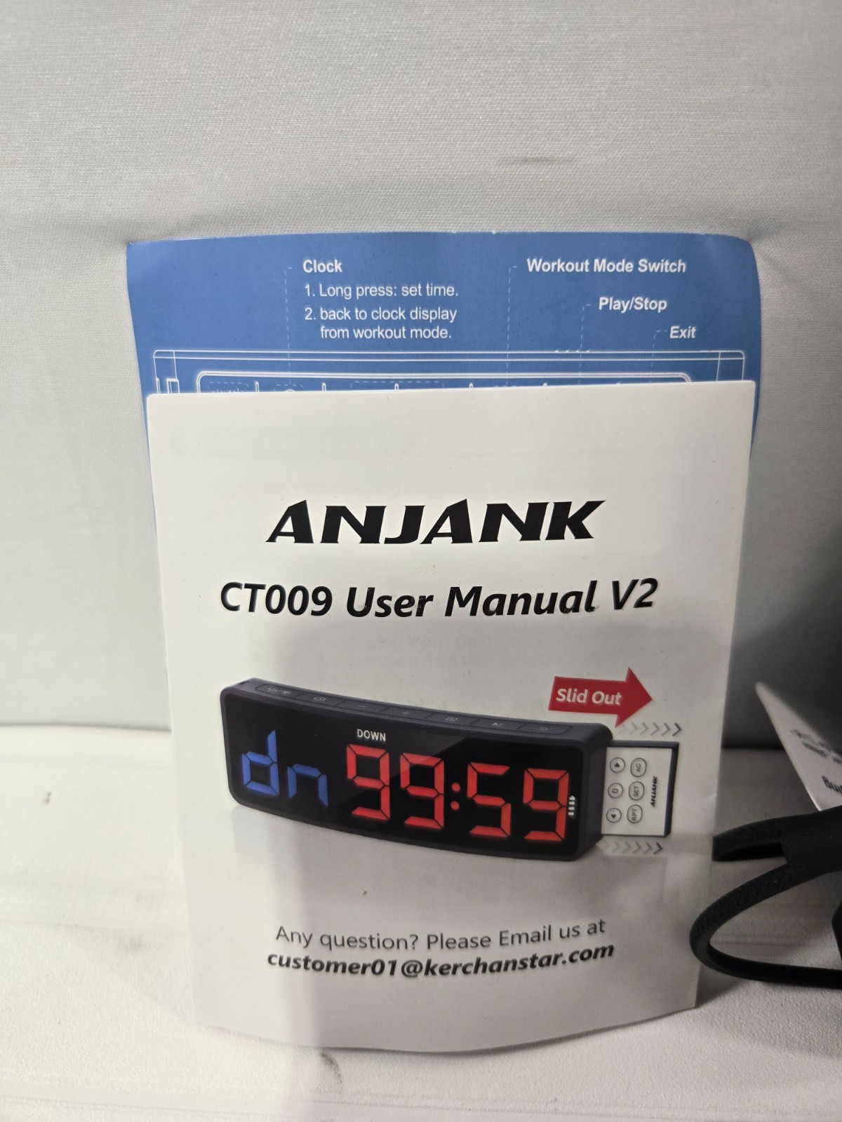 ANJANK CT009 Digital Gym Workout Timer Clock LED Interval Timer w/ Remote Case
