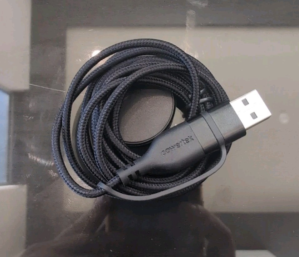 Powertek 6FT Braided Charge Cable USB-A Black for Samsung Watch Compatible