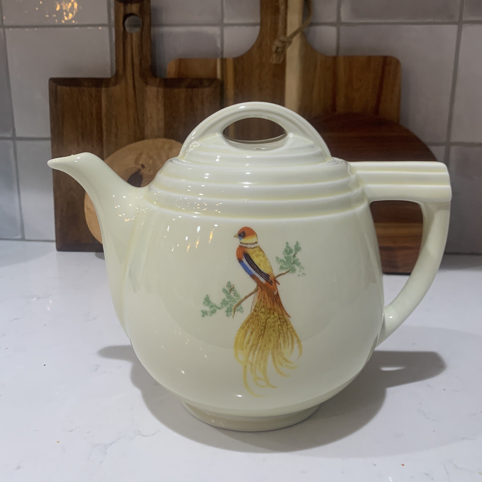 Drip-O-Lator Coffee Pot Bird Of Paradise The Enterprise Aluminum Co Art Deco