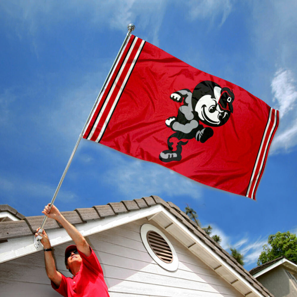 Ohio State Buckeyes Vintage Retro Throwback Large Outdoor Flag