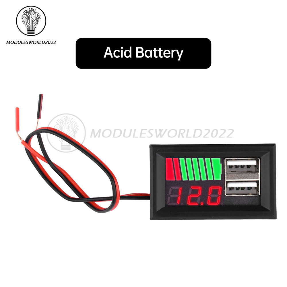 Digital Lead-acid /Li-ion Battery Capacity Voltage Meter Battery Level Indicator