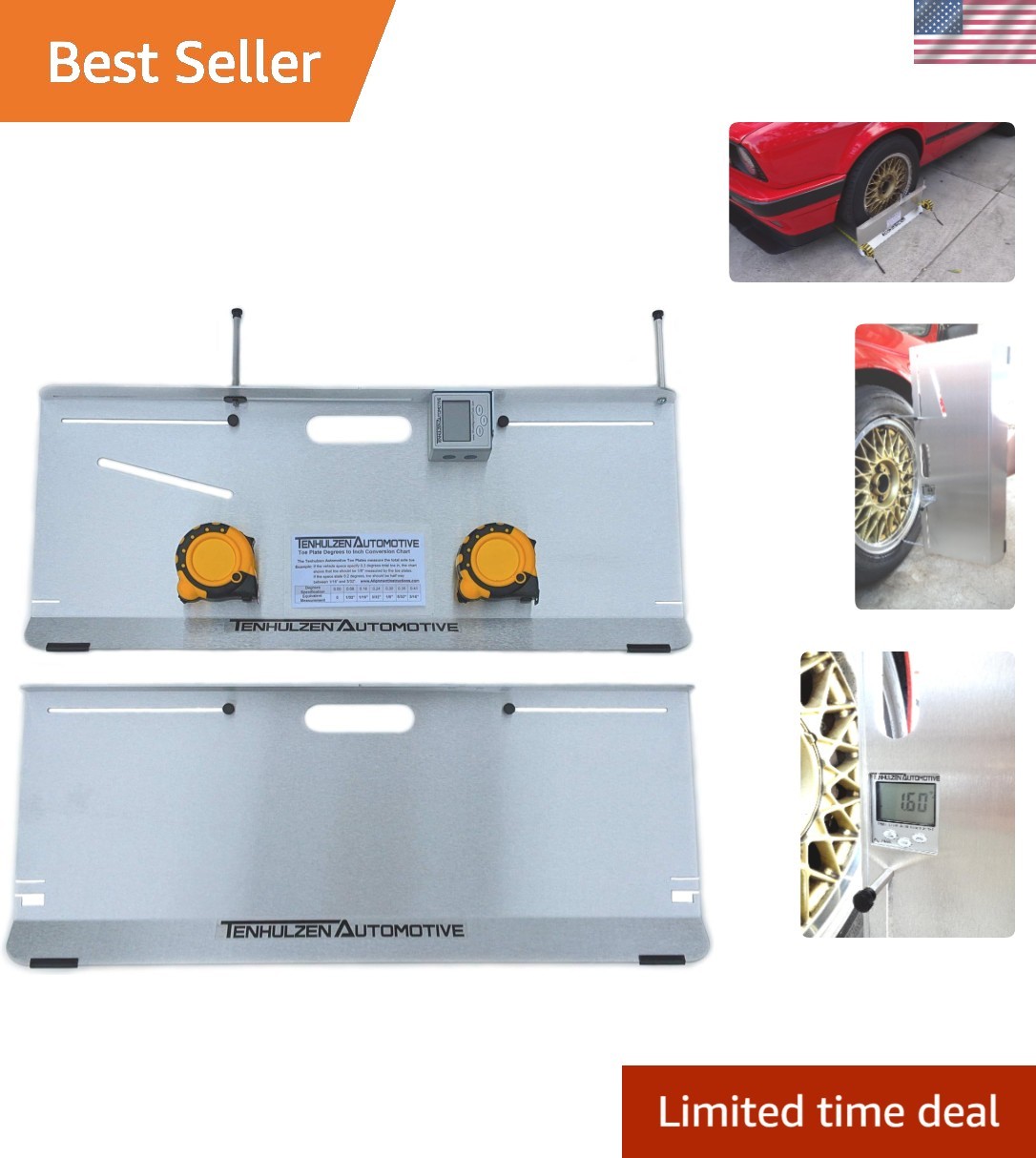 2-Wheel Alignment Tool - All-in-one Camber/Caster/Toe Plates -