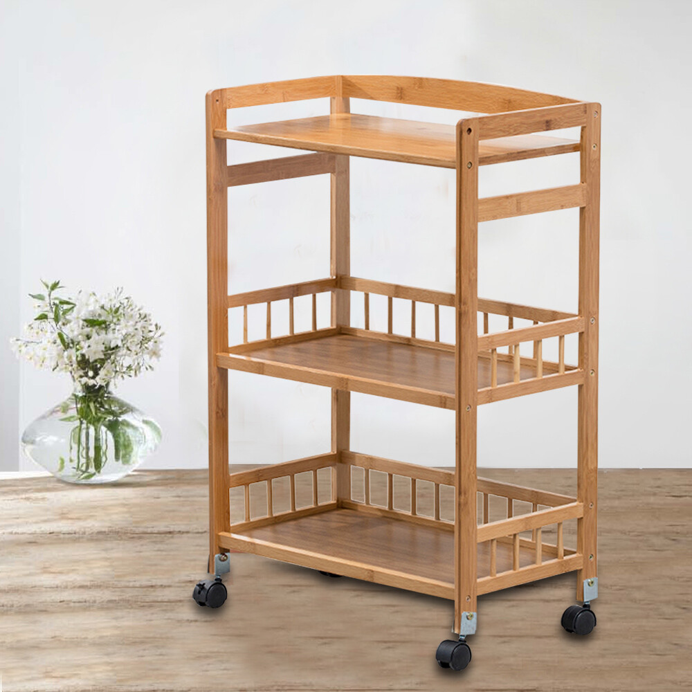 3 Tier Kitchen Serving Cart Bar Food Storage Organizer Rack Home Rolling Trolley