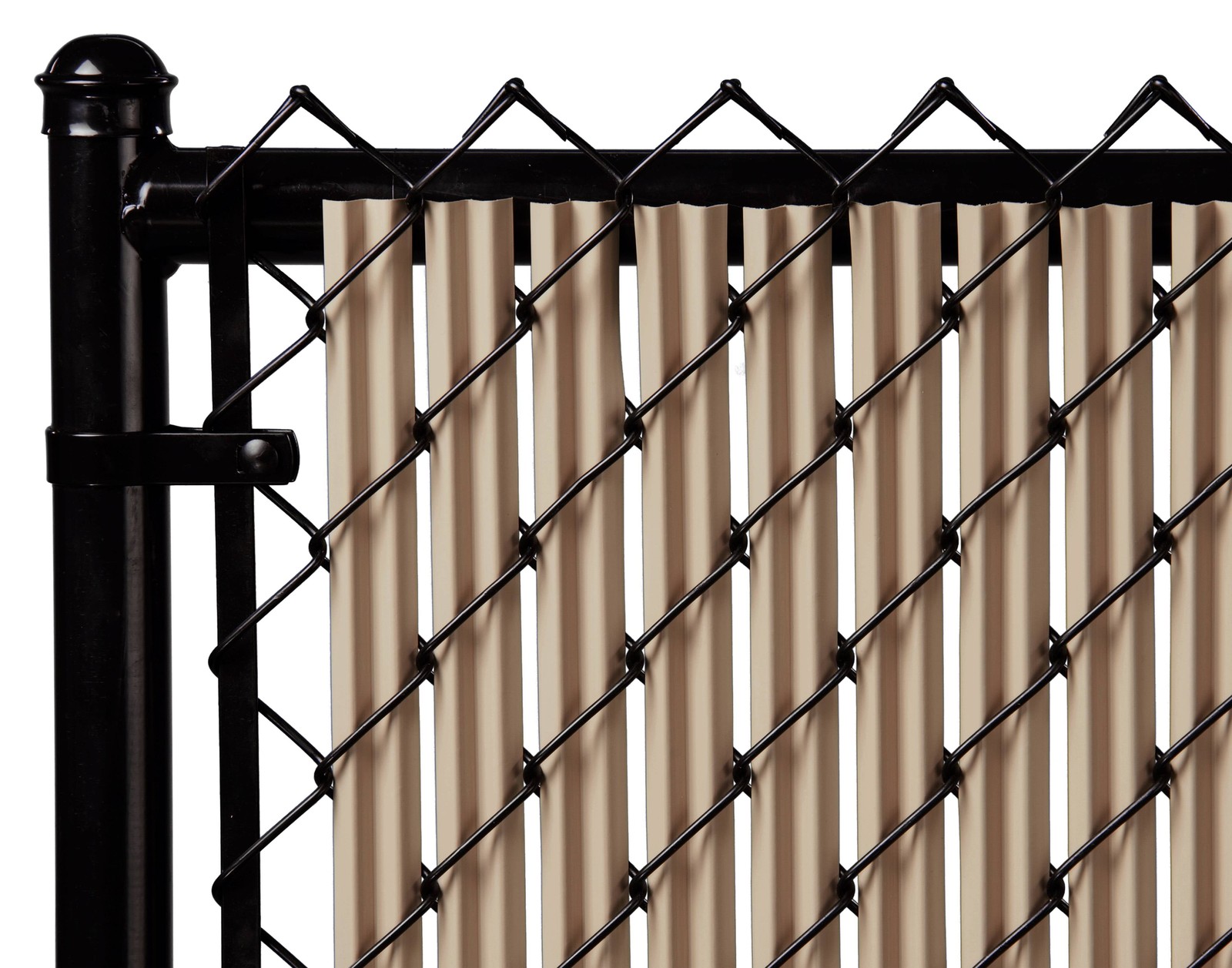 Beige 5ft Ridged Slat Chain Link Fence