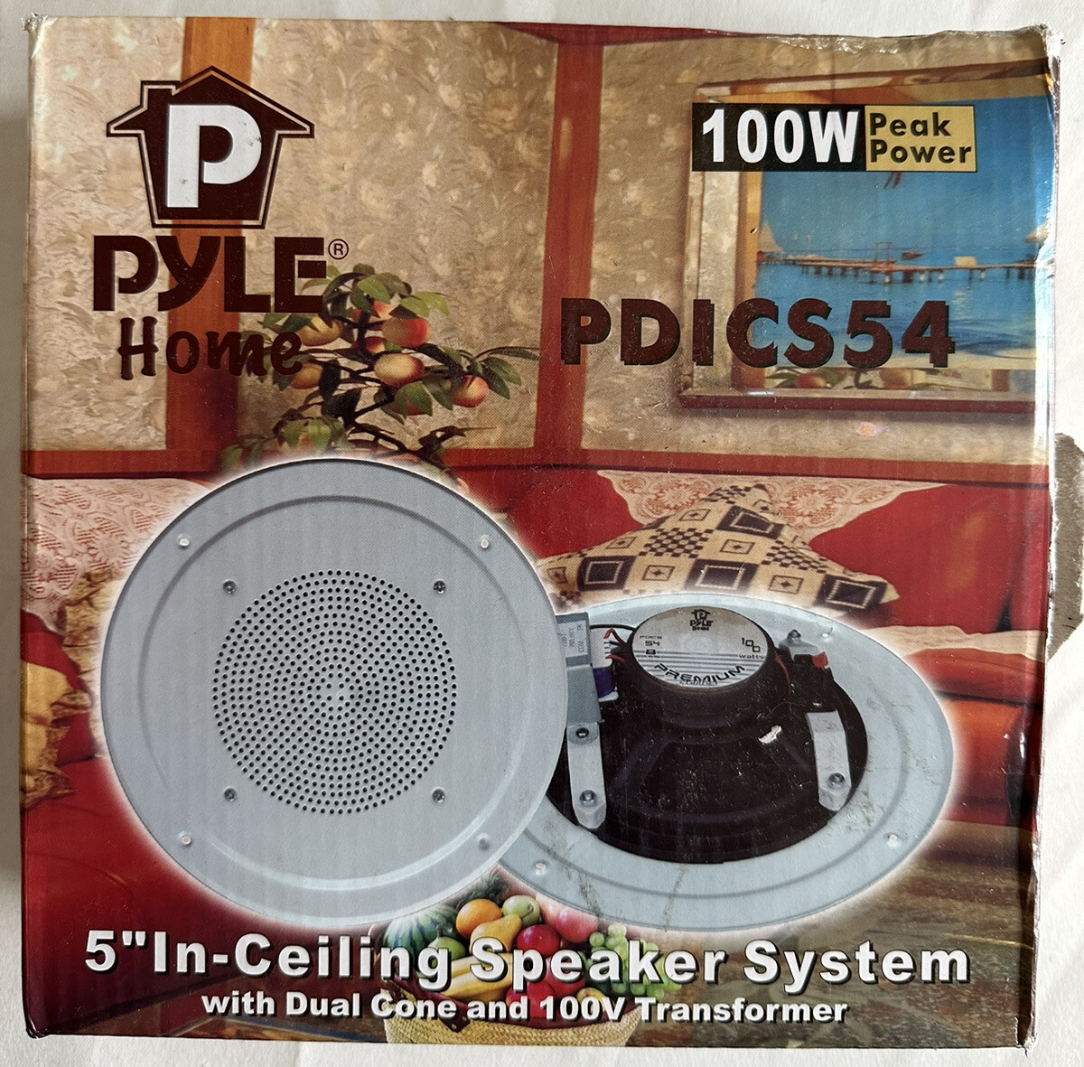 PYLE PDICS54 5'' Inch In-Wall / Ceiling Speaker with 100V Transformer Tap