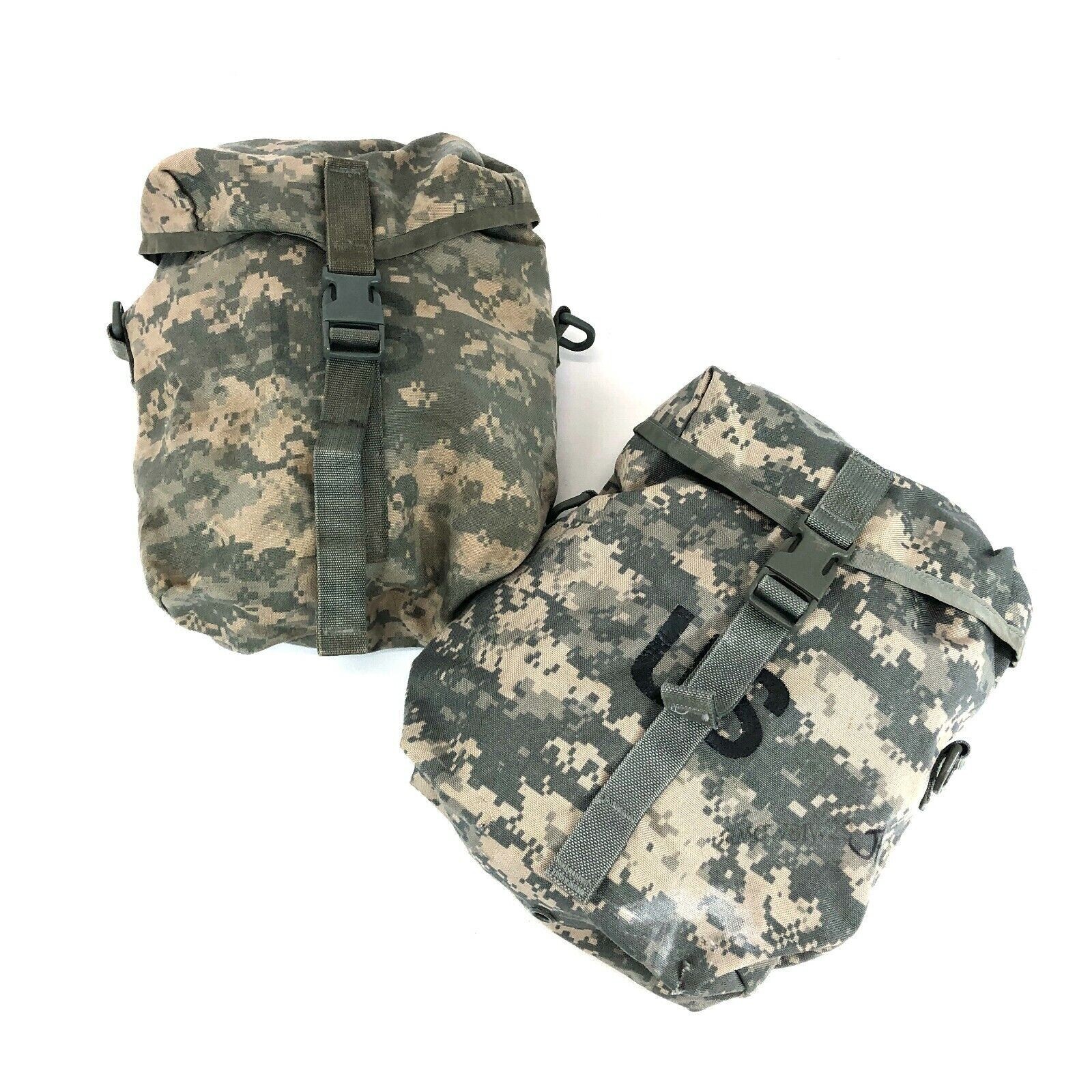 Lot of 2 Sustainment Pouches for USGI ACU Military Large Rucksack MOLLE w FLAGS