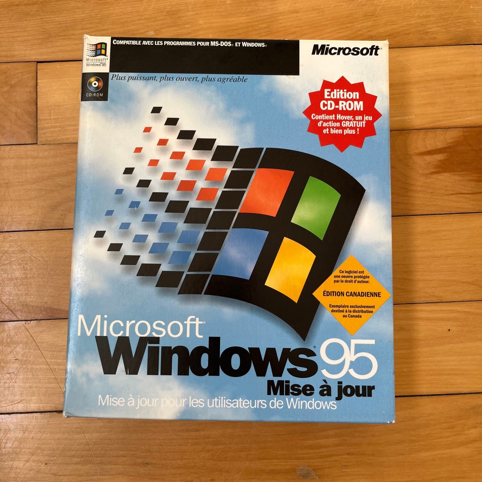 Microsoft Windows 95 Upgrade Canadian French Edition Big Box CD-ROM Vintage PC