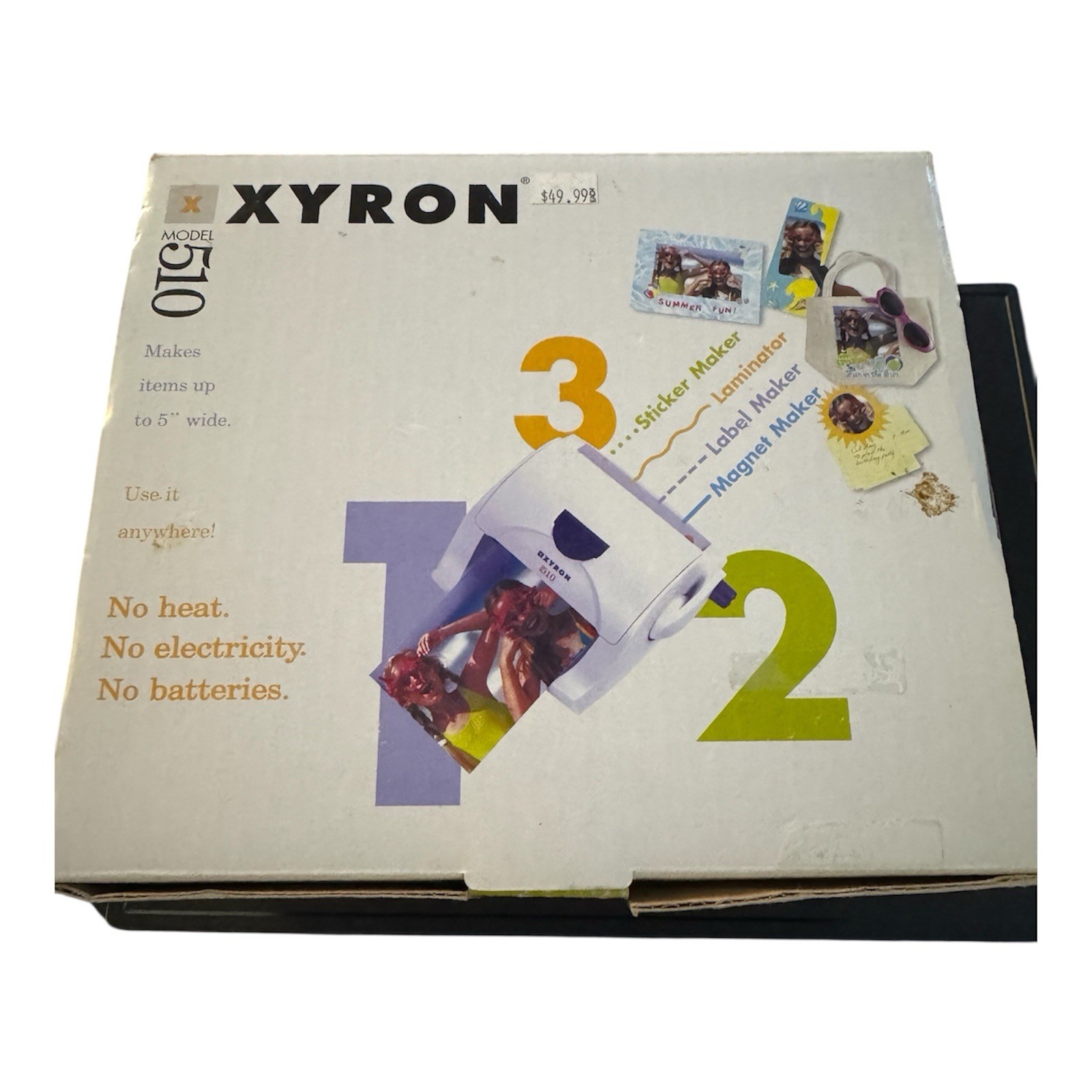 Xyron 510 Sticker Maker Laminator Label Magnet Machine w/ Box – Works Great!