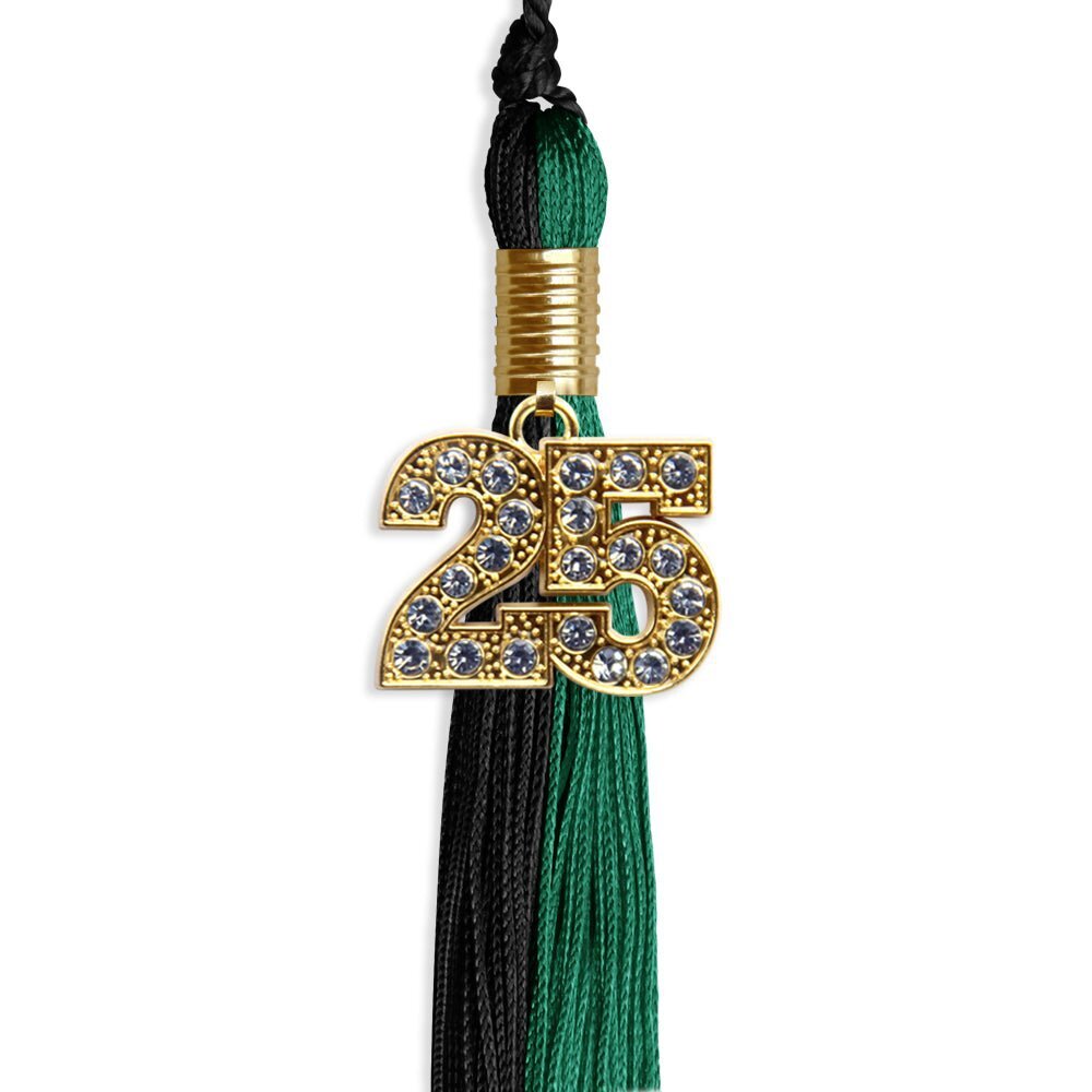 Endea Graduation Emerald Green/Black Tassel With Gold Date Drop