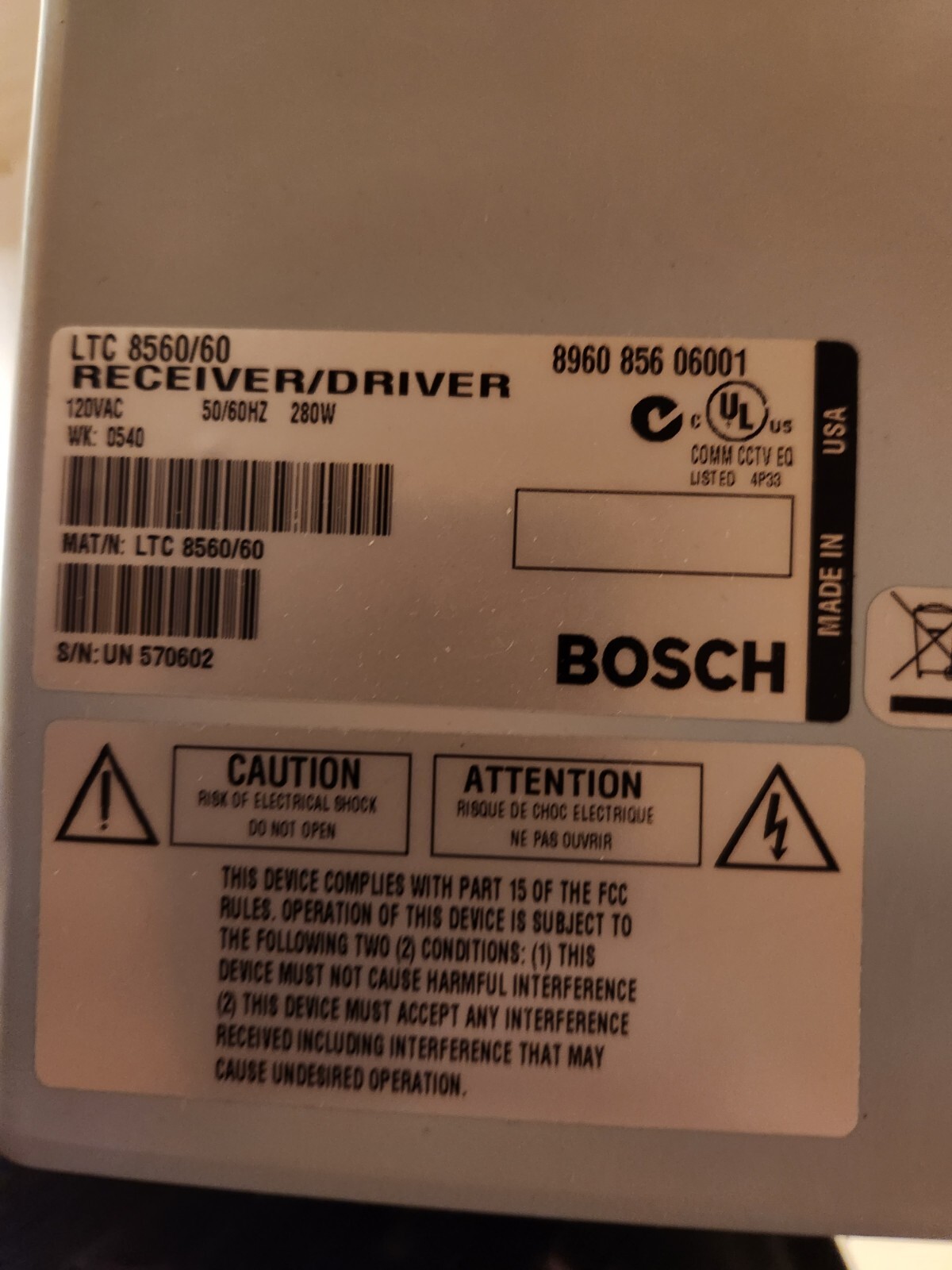 NOS BOSCH Receiver/Driver LTC8560/60 8960 856 06001