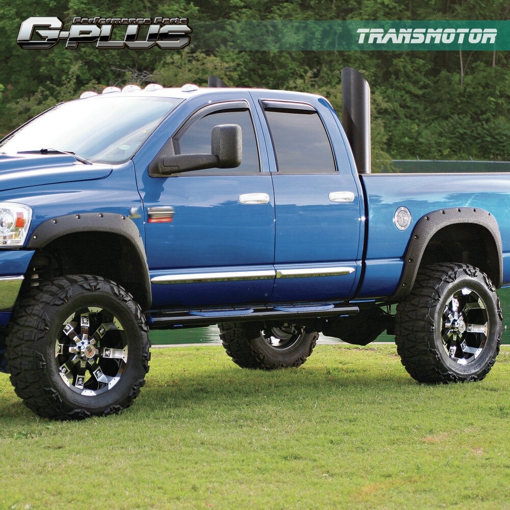 Fit For 02-08 Ram 1500 03-09 Ram 2500/3500 Pocket Rivet Style Fender Flares 4pc