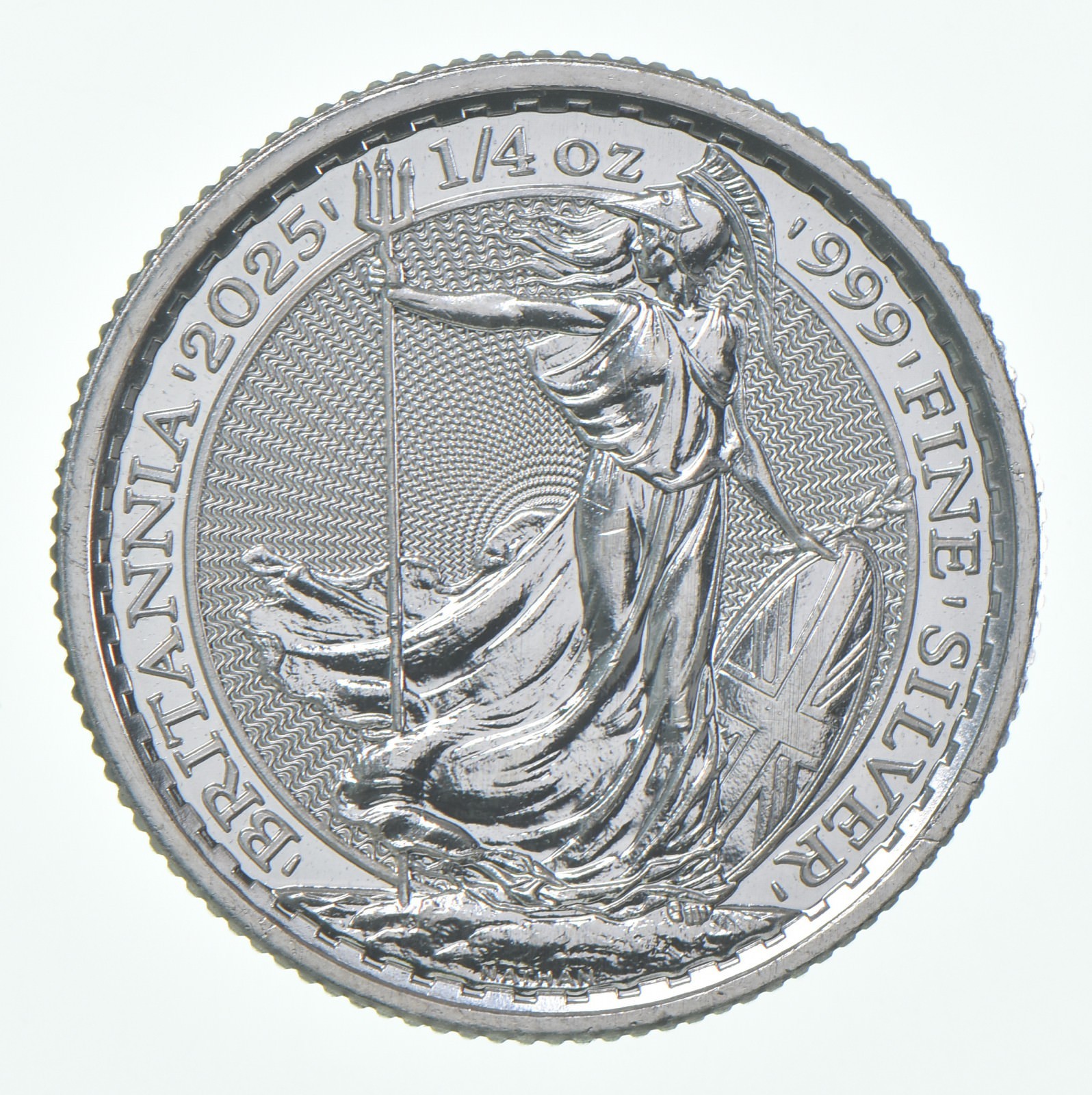 2025 Great Britain 50 Pence Silver Britannia 1/4 Oz 0.25 Oz .999 Silver