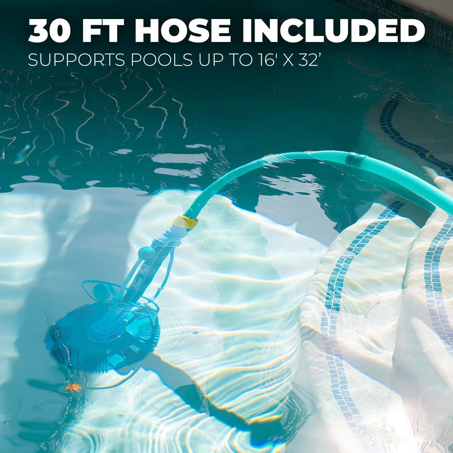 Automatic Suction-Side Pool Vacuum Cleaner, Wall-Climbing for Inground Pools