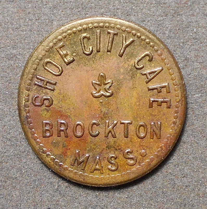 Brockton, Mass., Shoe City Café   Good For 10c In Trade. Brass, 22mm